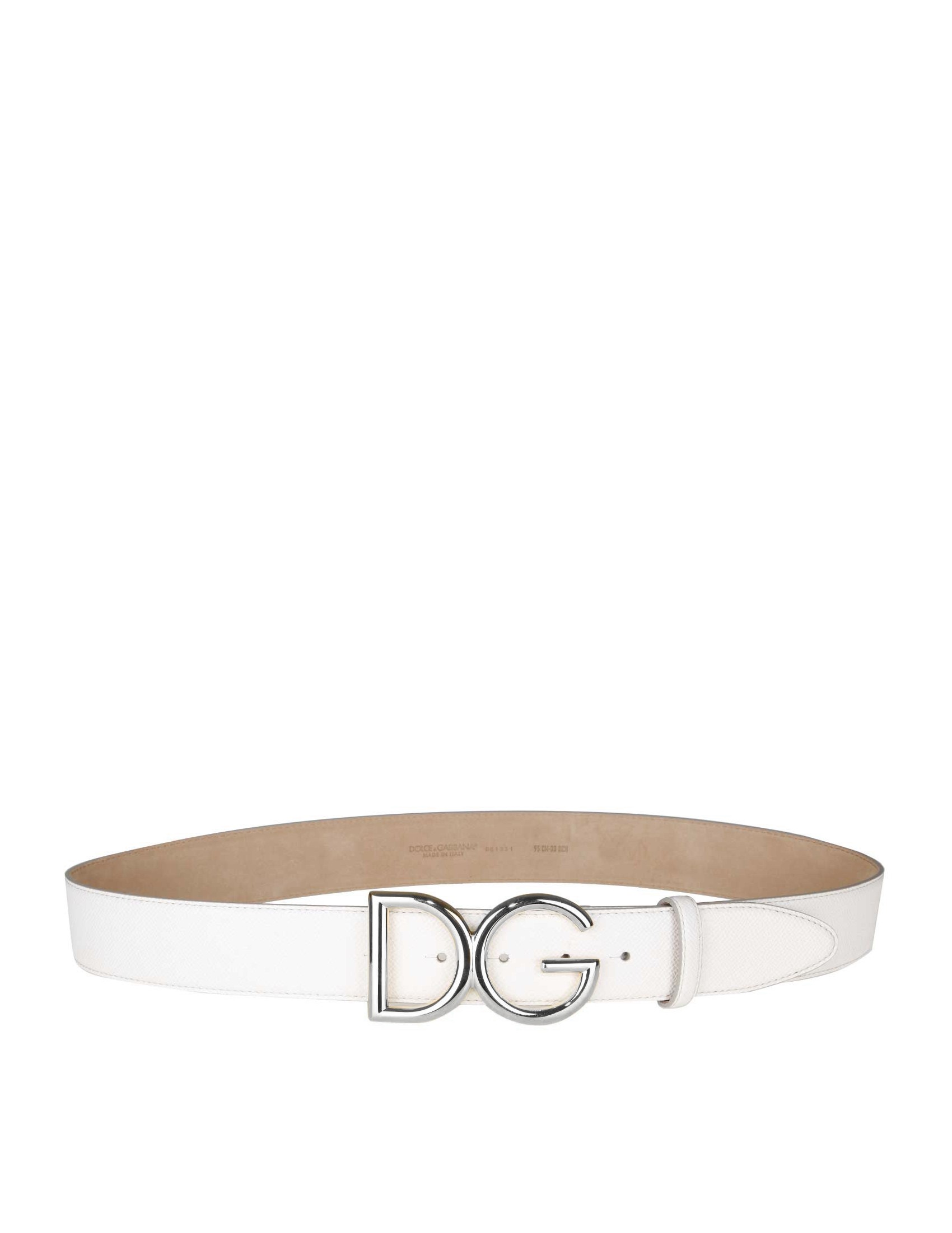 white dolce and gabbana belt