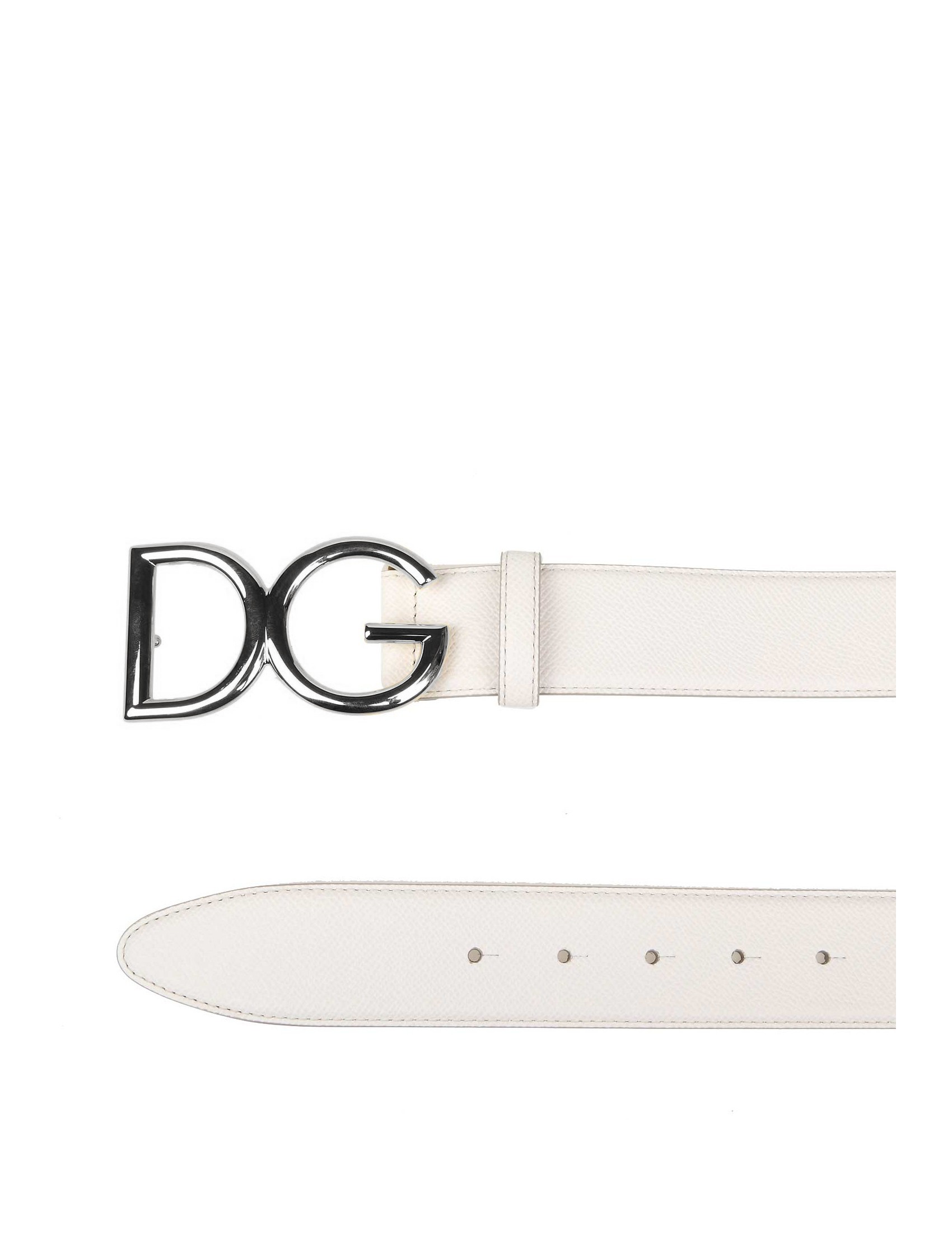 white dolce and gabbana belt