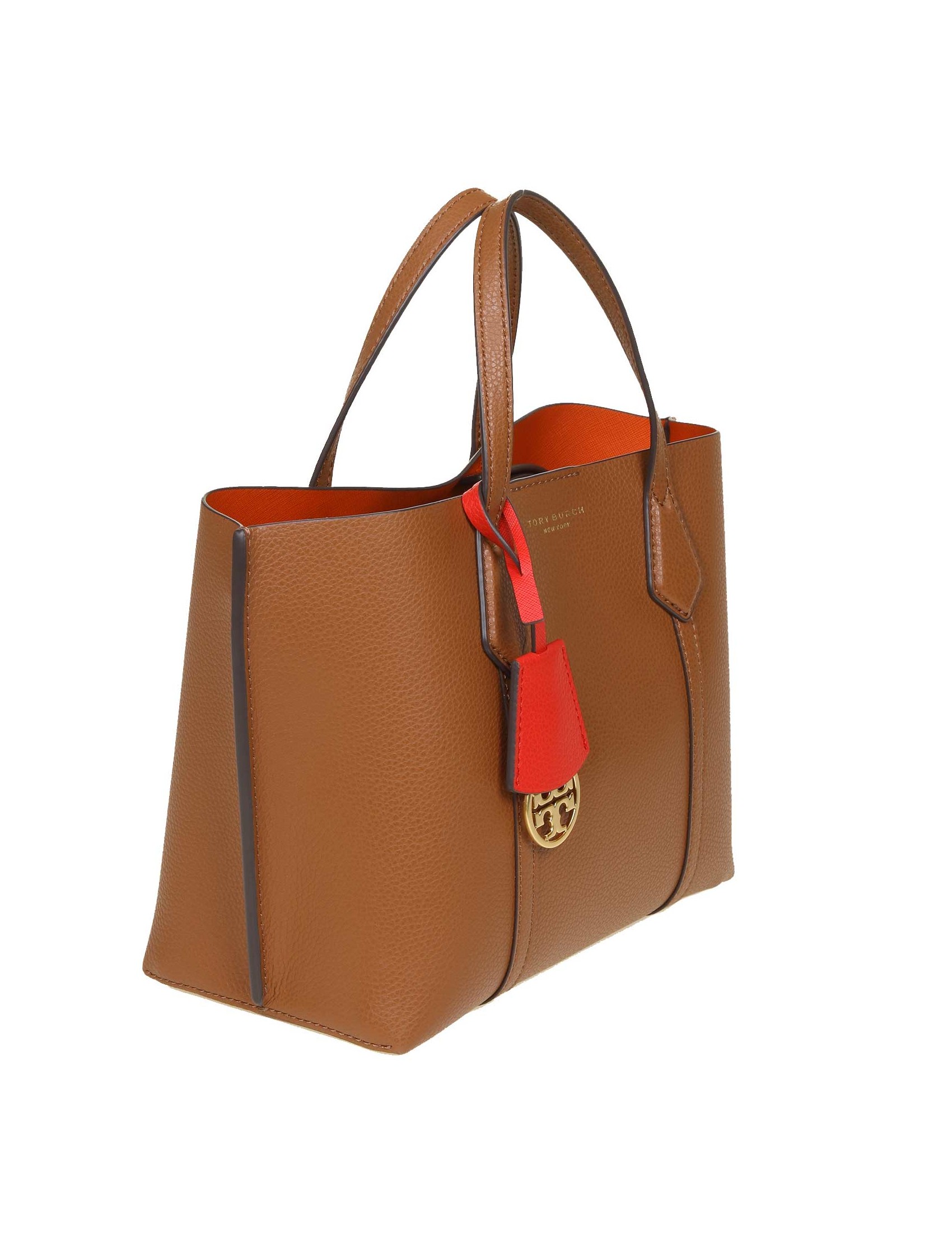 TORY BURCH SHOPPING PERRY SMALL TRIPLE-COMPARTMENT LEATHER TOTE LEATHER ...