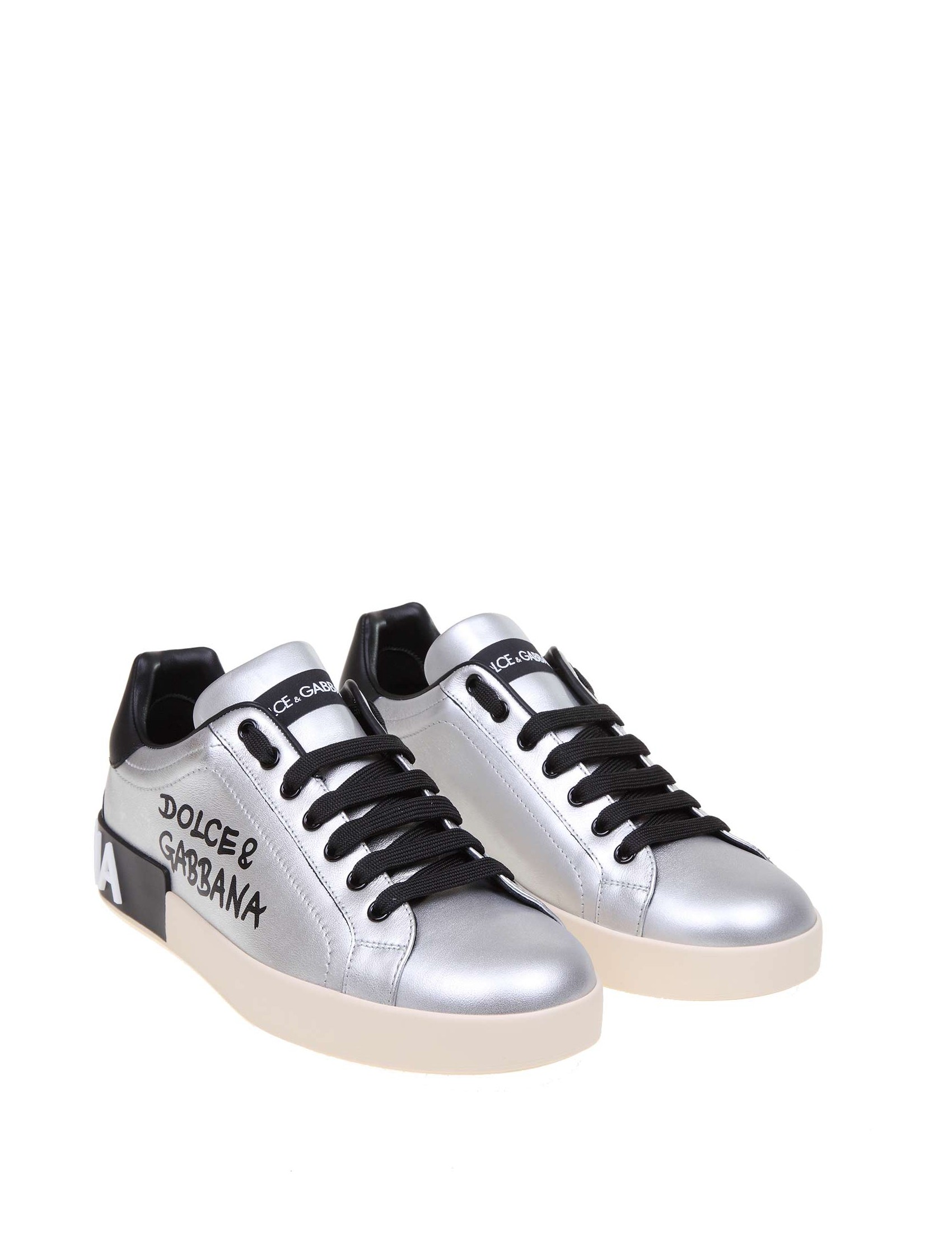 dolce gabbana silver sneakers