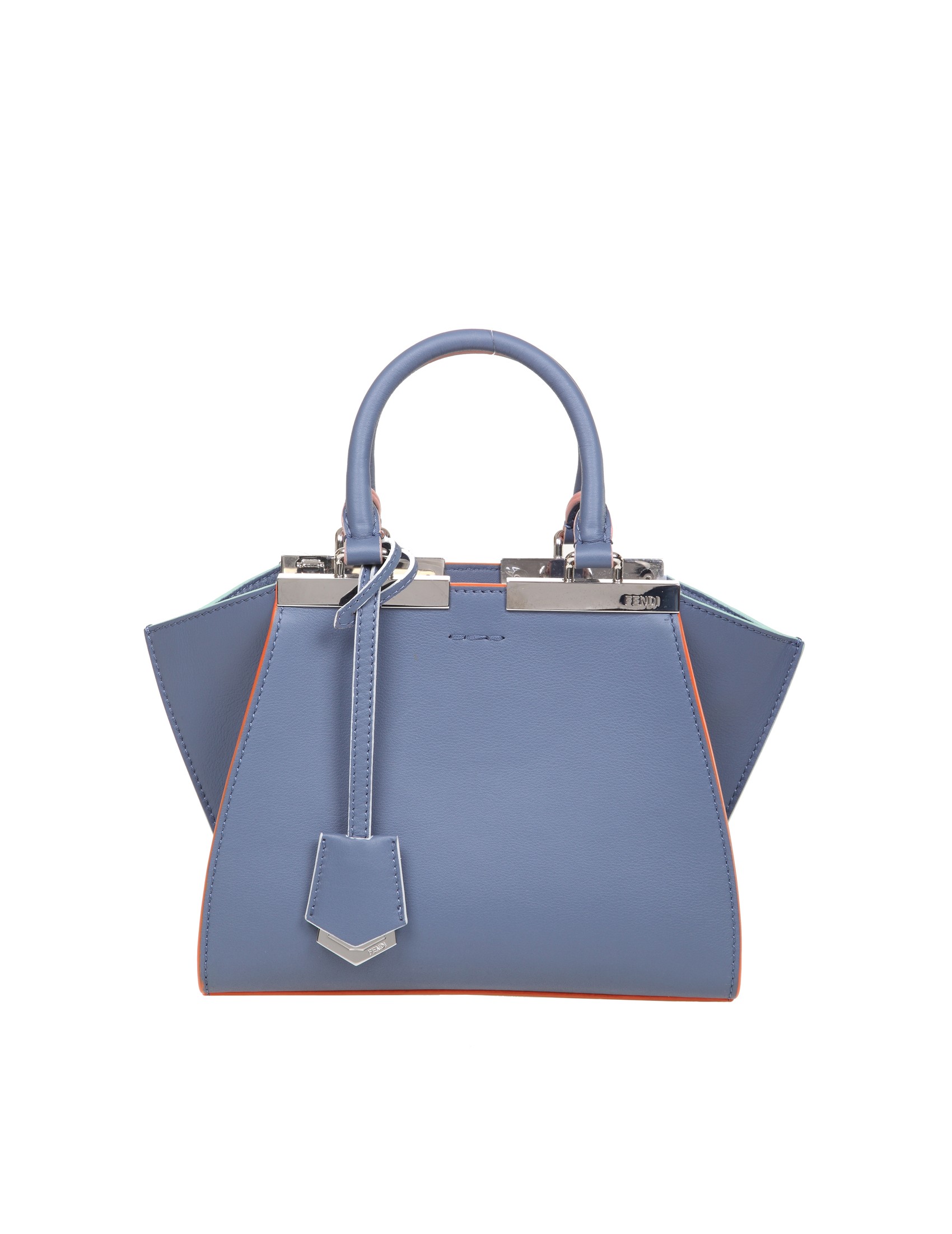 FENDI MINI 3JOURS BAG IN CERULEO COLOR LEATHER