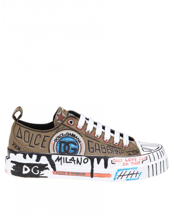 DOLCE & GABBANA PORTOFINO LIGTH SNEAKERS IN HAND PAINTED CANVAS