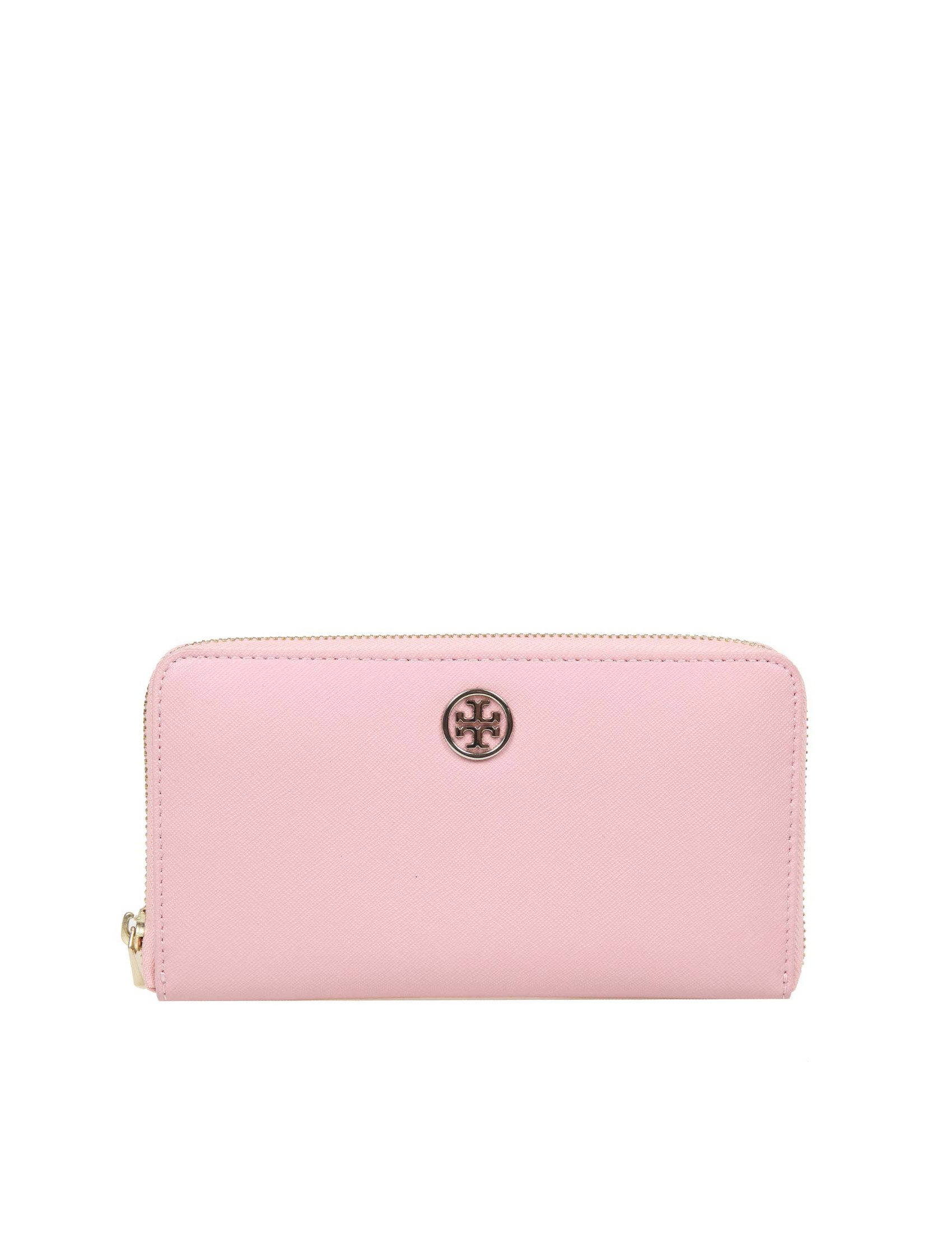 TORY BURCH ROBINSON WALLET IN PINK COLOR LEATHER TORY BURCH ROBINSON WALLET IN PINK COLOR LEATHER