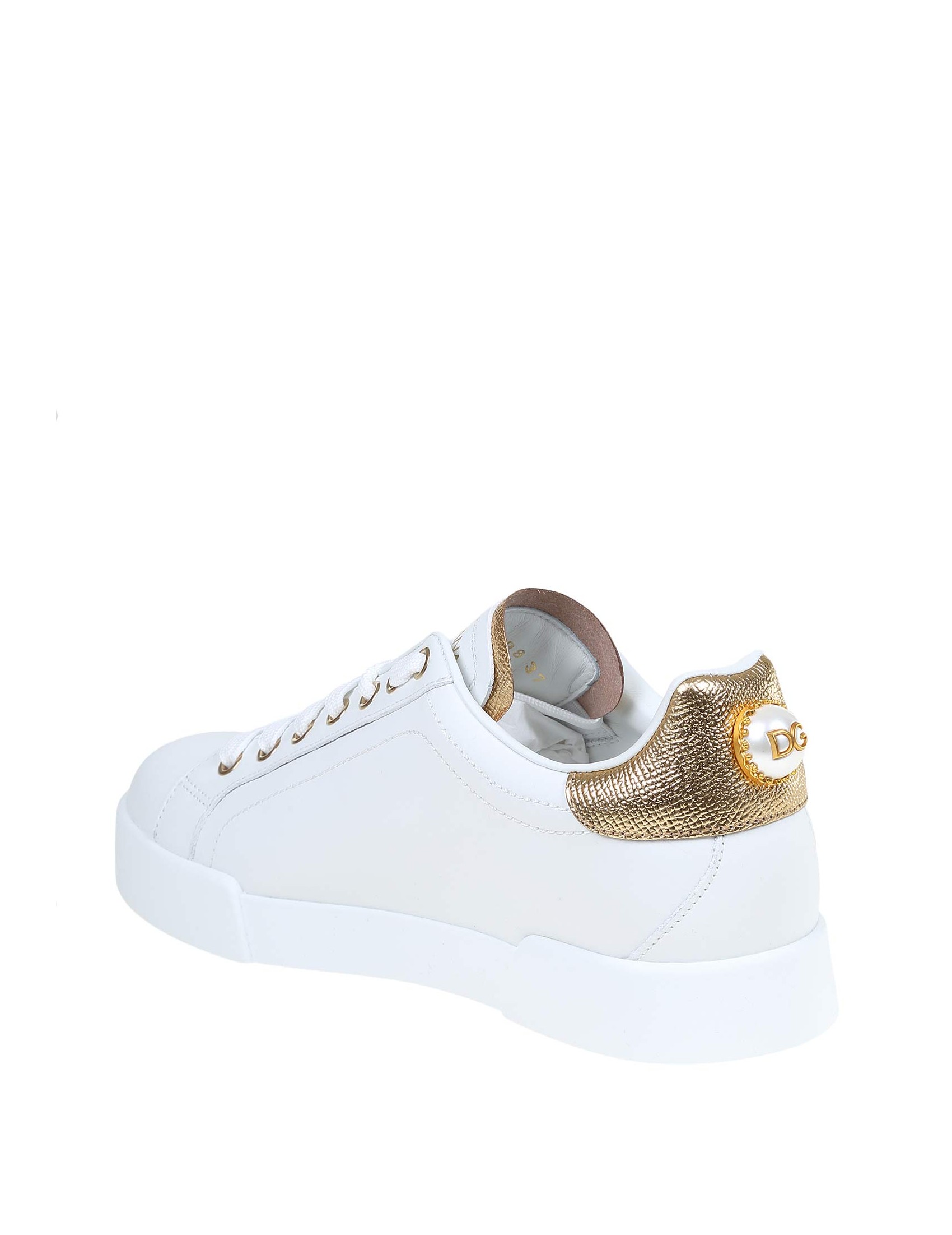 Donna Sneaker da Sneaker Dolce & Gabbana SNEAKERS PORTOFINO IN PELLE NAPPATADolce & Gabbana in Pelle di colore Bianco 10% di sconto 