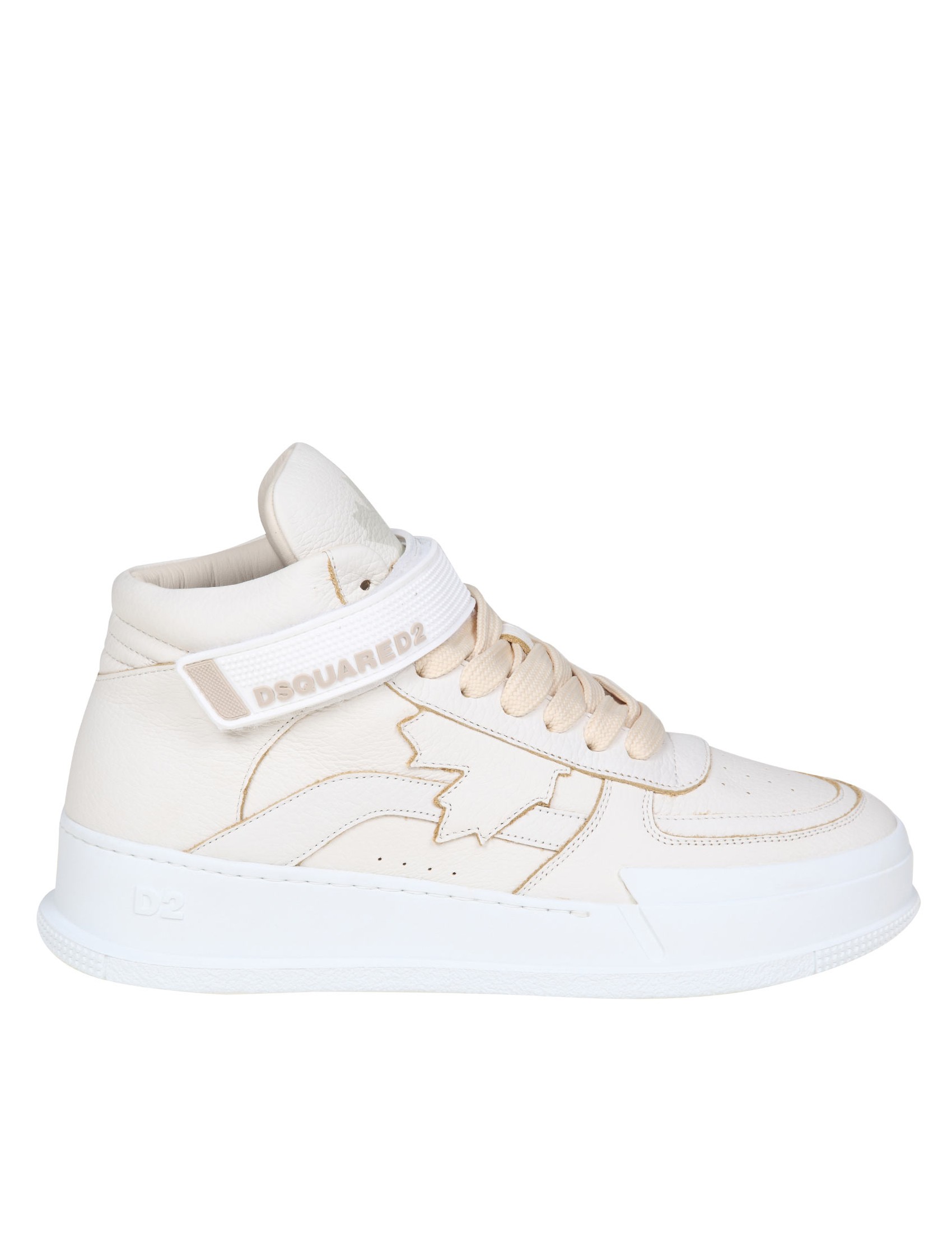 DSQUARED2 CANADIAN SNEAKERS IN CREAM COLOR LEATHER