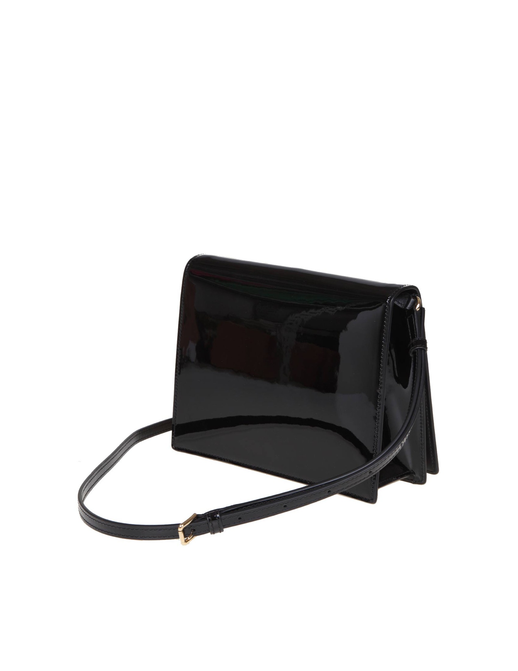 DOLCE & GABBANA PATENT LEATHER CROSSBODY BAG WITH LOGO DOLCE & GABBANA PATENT LEATHER CROSSBODY BAG WITH LOGO