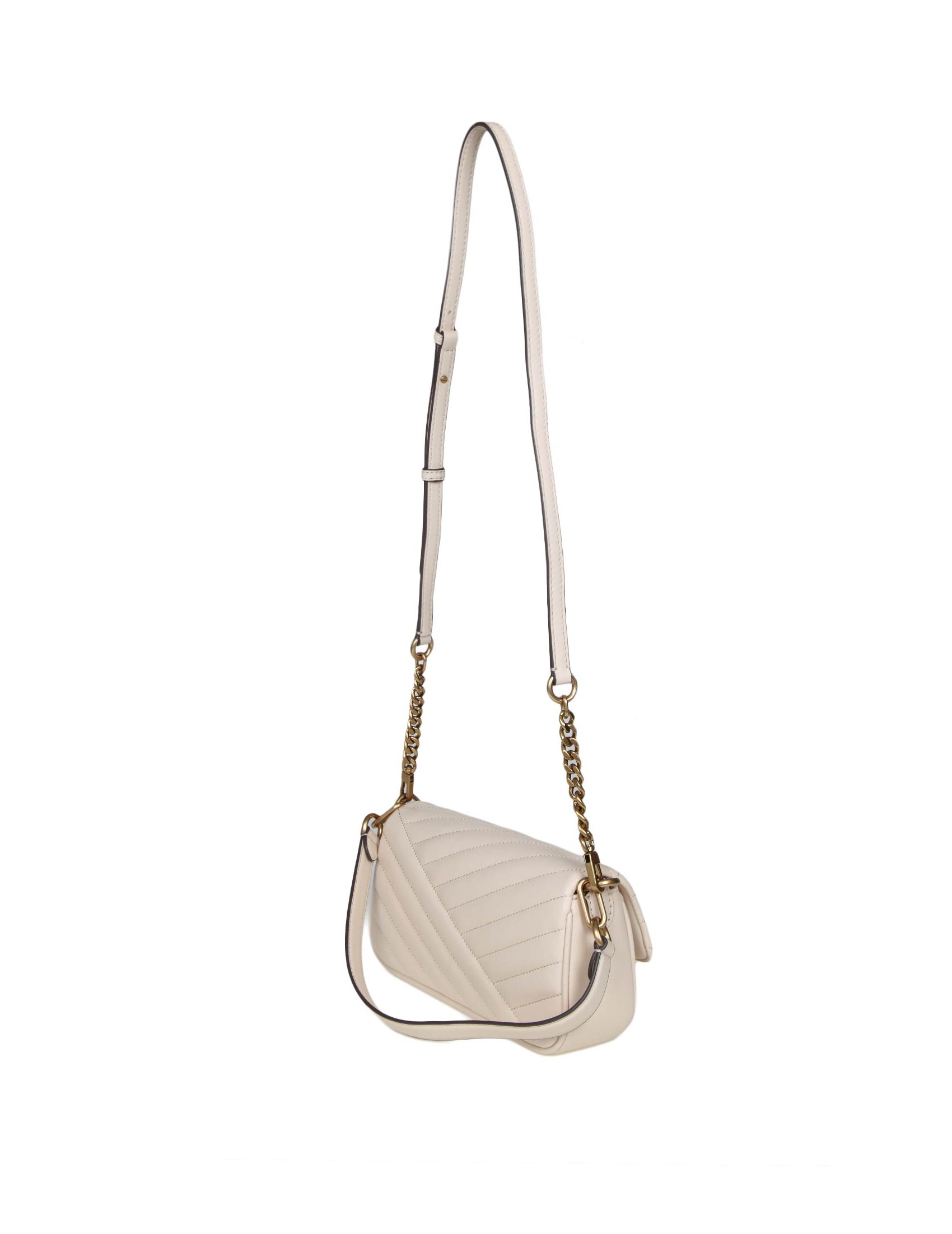 TORY BURCH KIRA SMALL CHEVRON IN LEATHER WITH FLAP