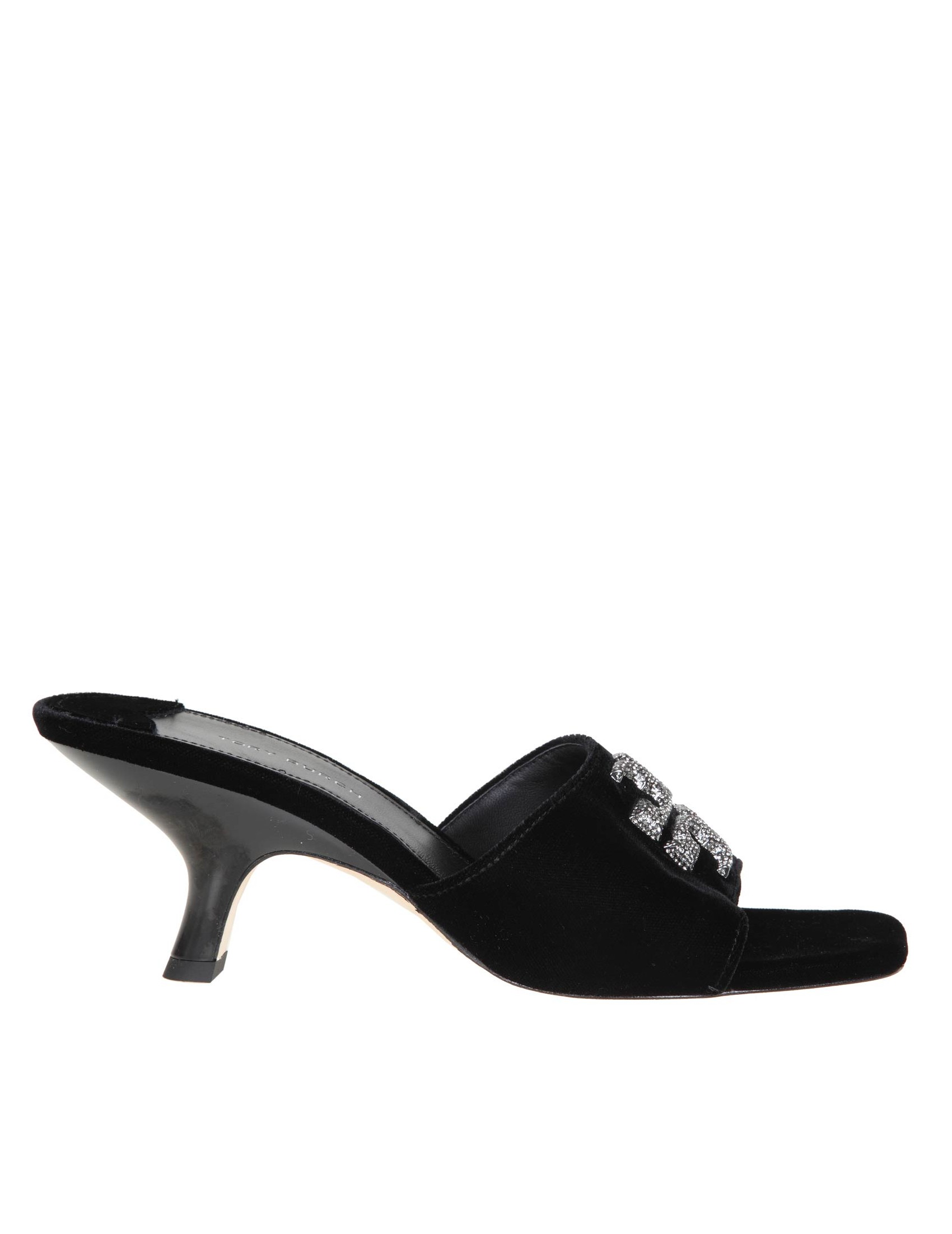 TORY BURCH ELEANOR MULE IN BLACK VELVET TORY BURCH ELEANOR MULE IN BLACK VELVET