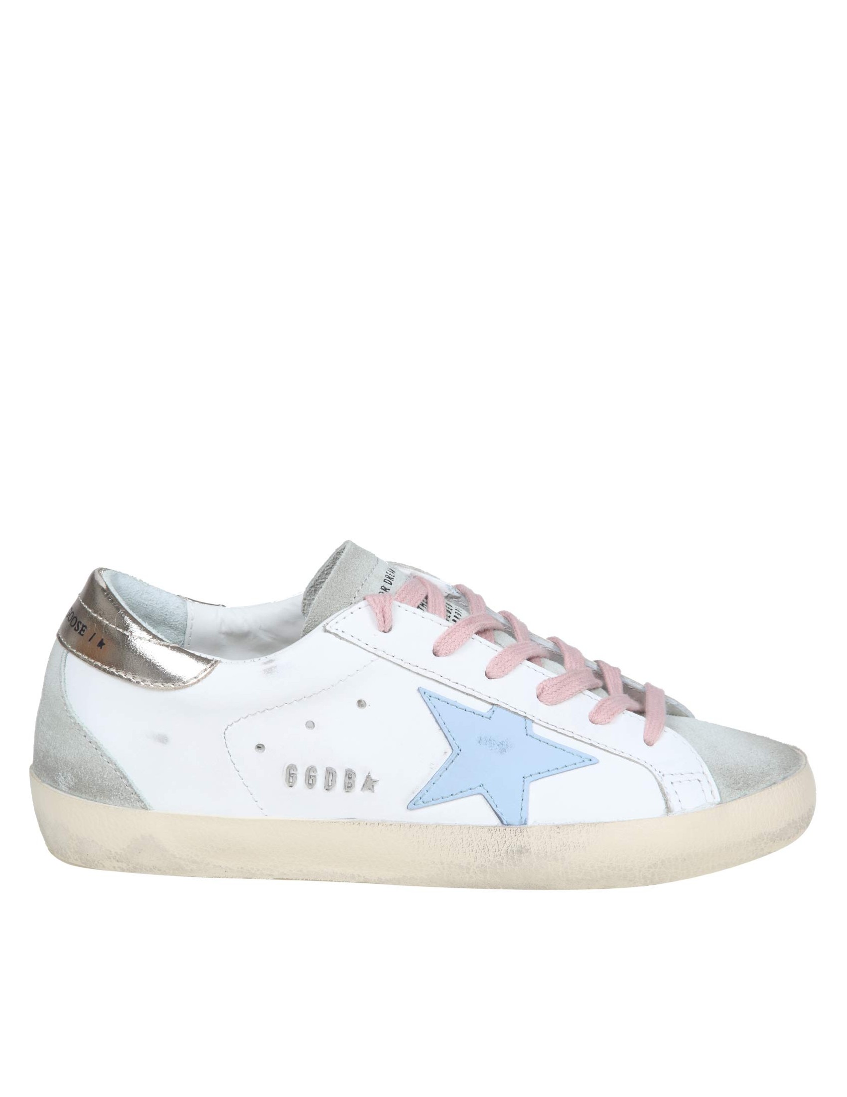GOLDEN GOOSE SUPER STAR SNEAKERS IN WHITE LEATHER