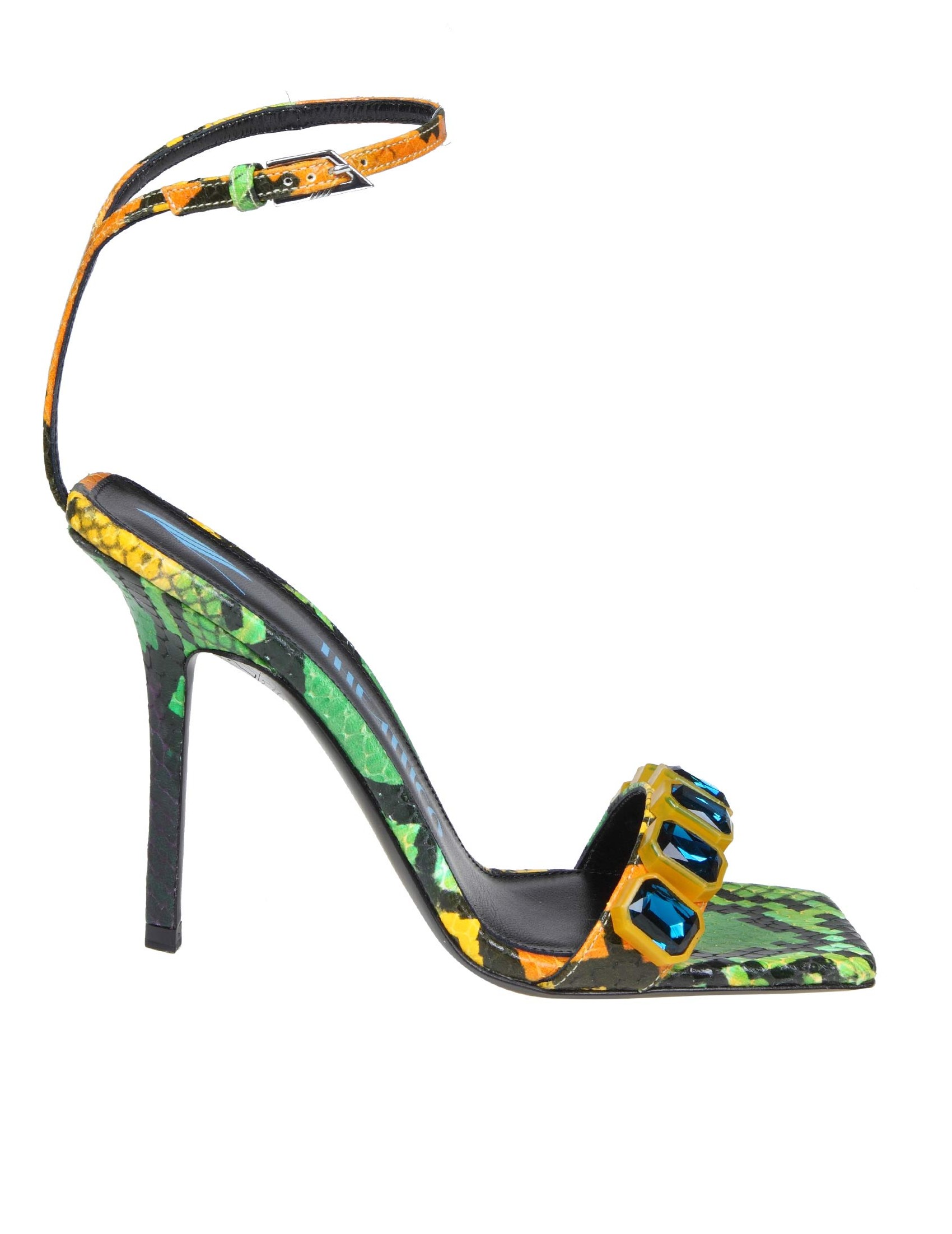 THE ATTICO SIENNA SANDALS IN PYTHON PRINTED LEATHER