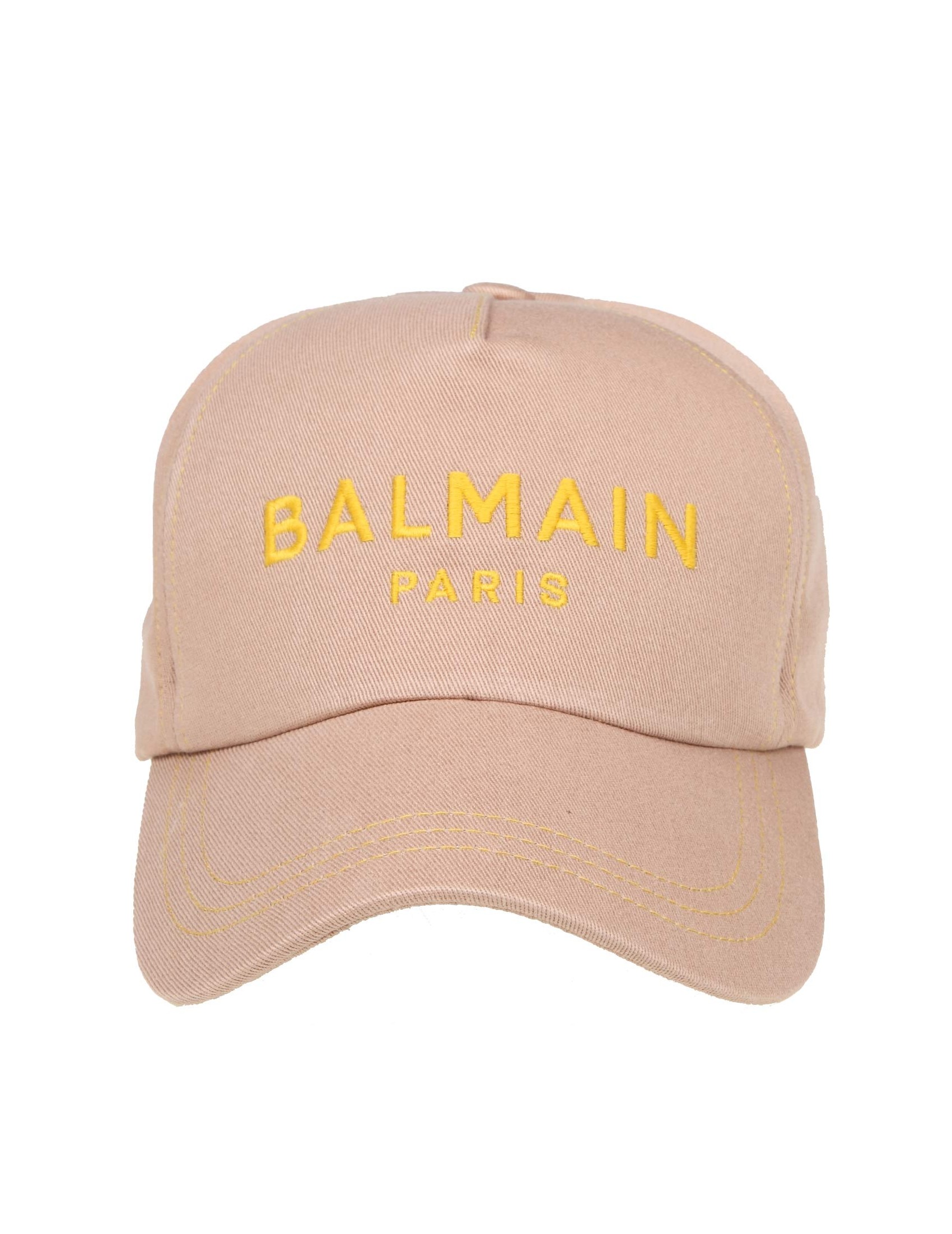 BALMAIN COTTON HAT WITH EMBROIDERED LOGO