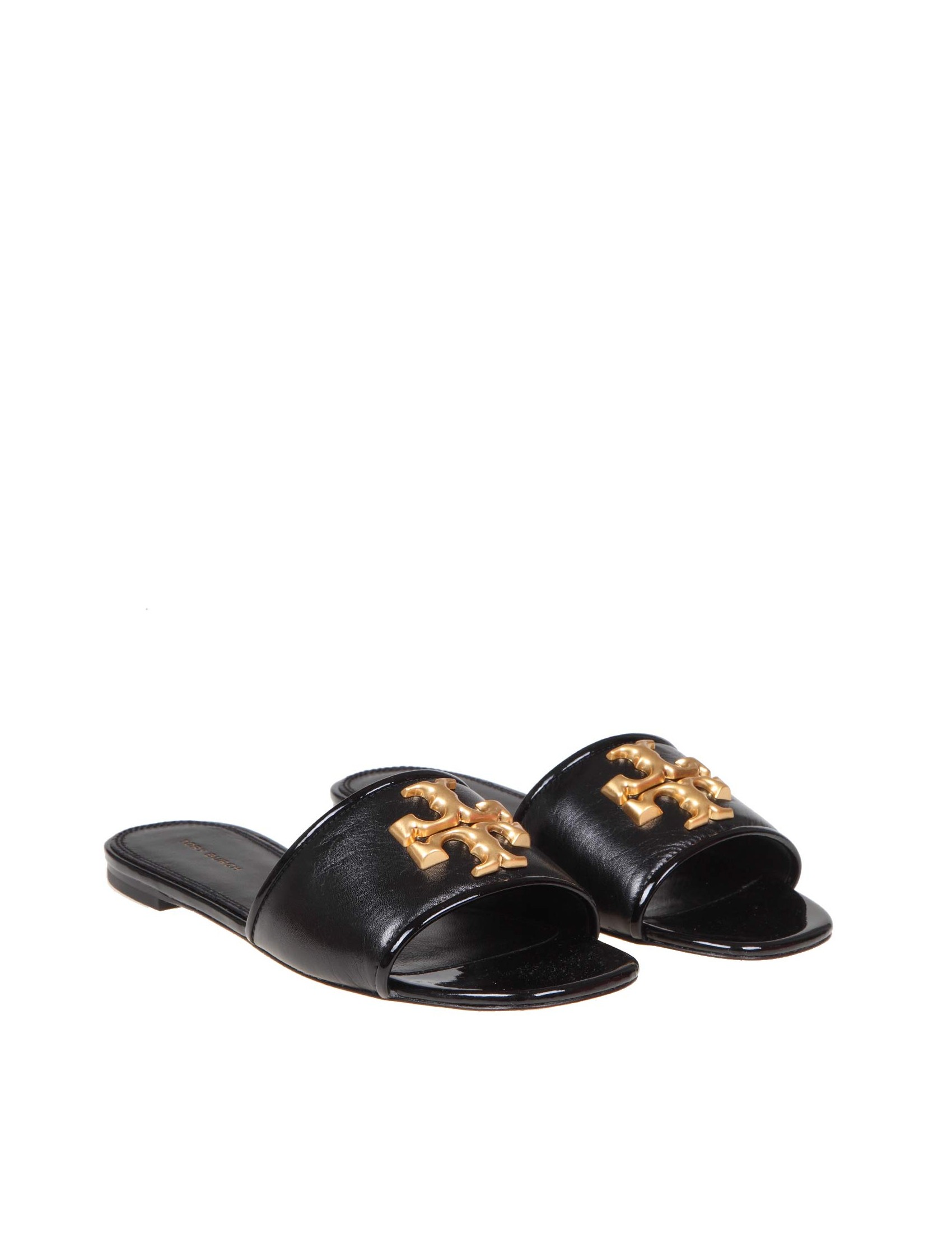 TORY BURCH SLIDE ELEANOR IN BLACK LEATHER