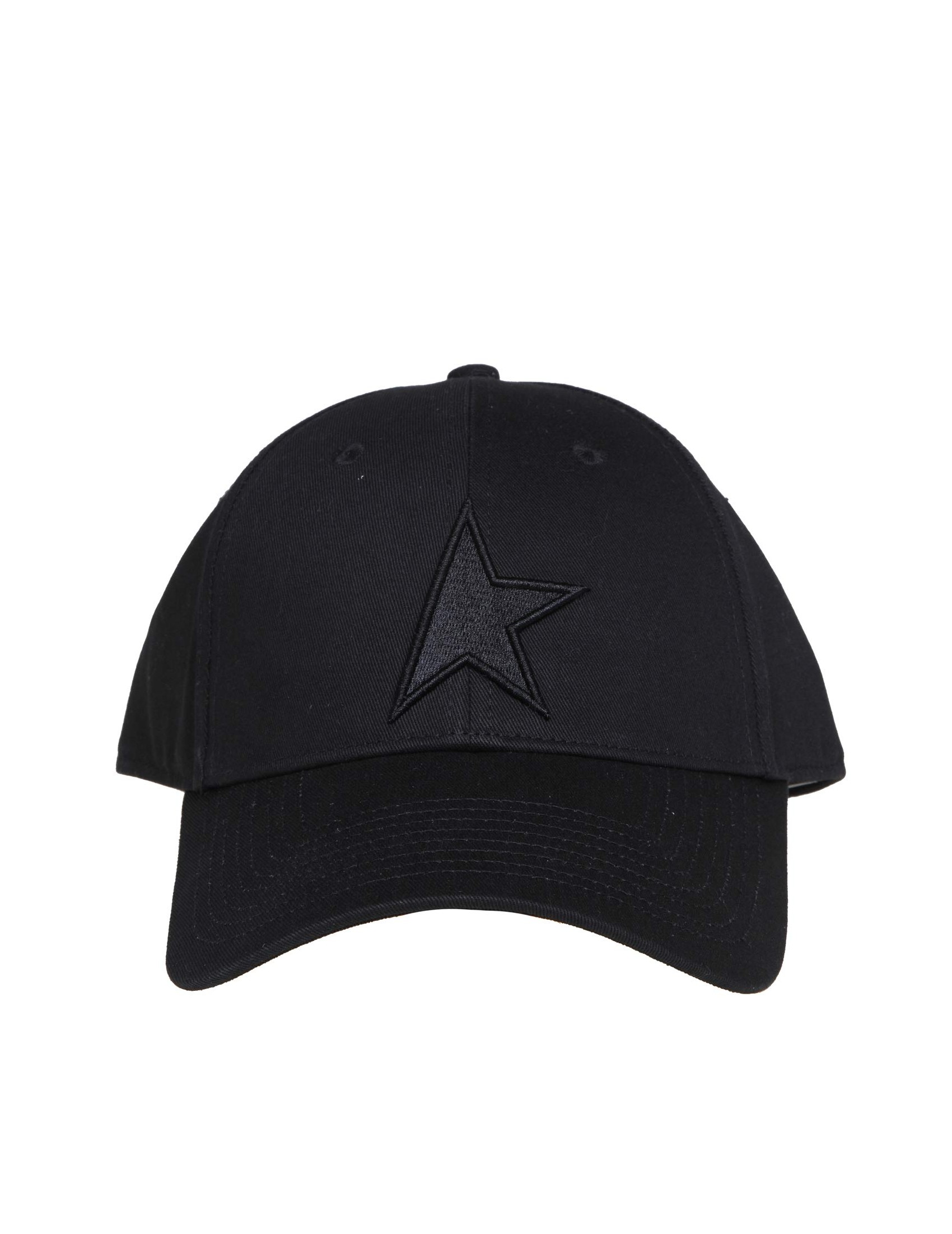 GOLDEN GOOSE STAR BASEBALL HAT IN BLACK COTTON