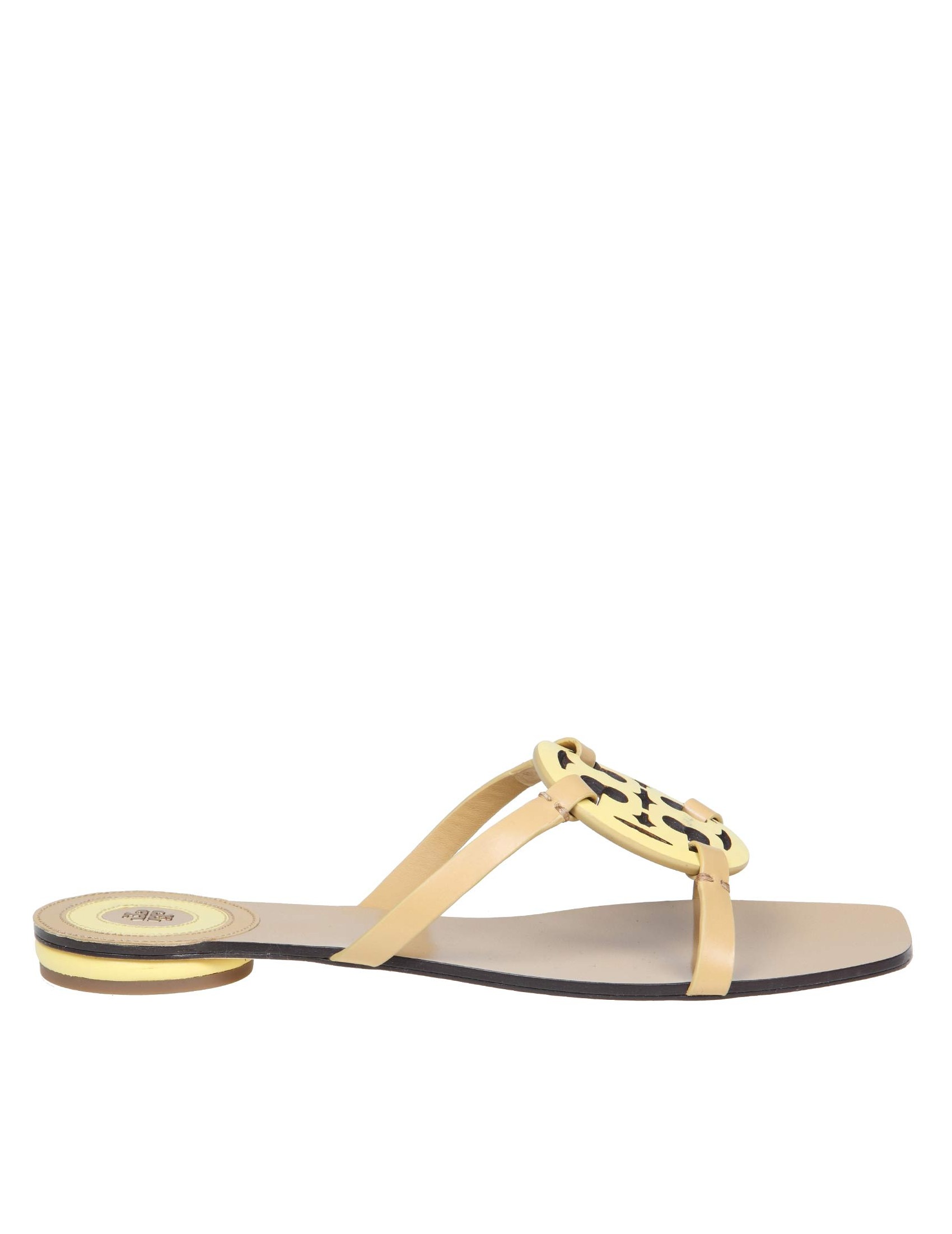TORY BURCH MILLER SANDAL IN LEATHER WITH LOGO