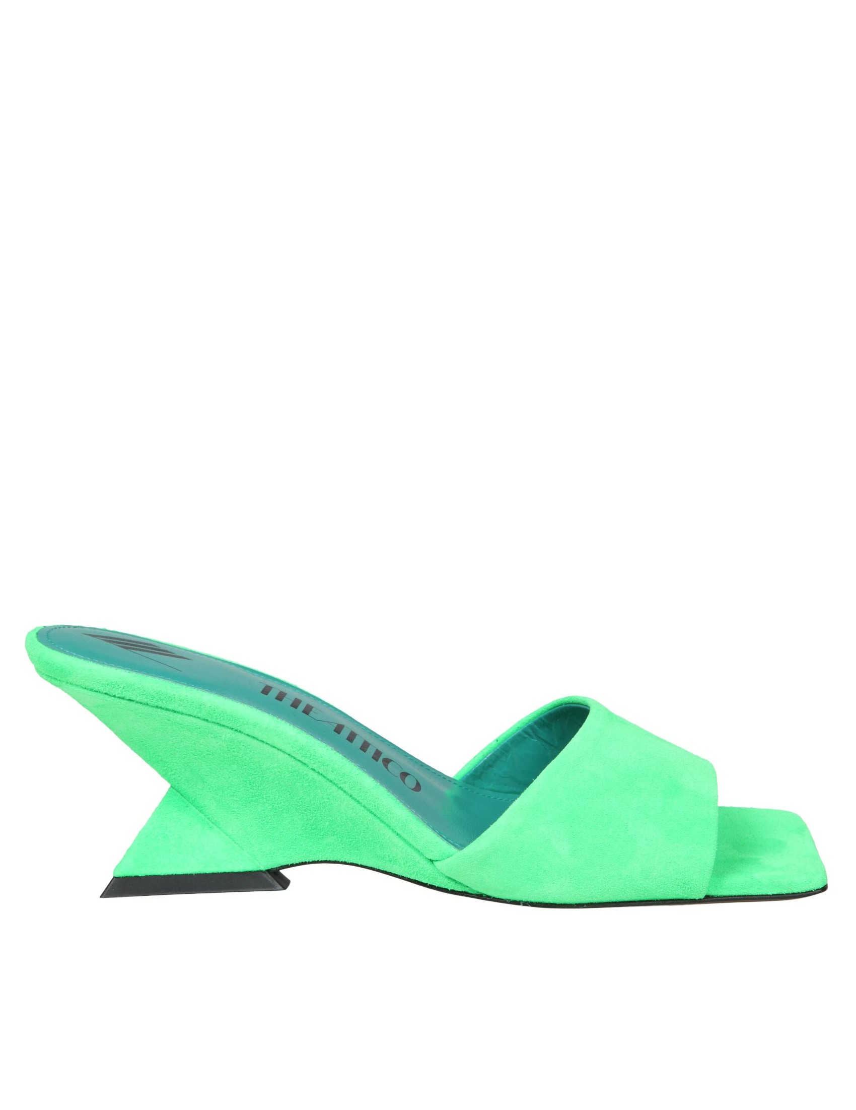 THE ATTIC CHEOPE MULE IN GREEN SUEDE