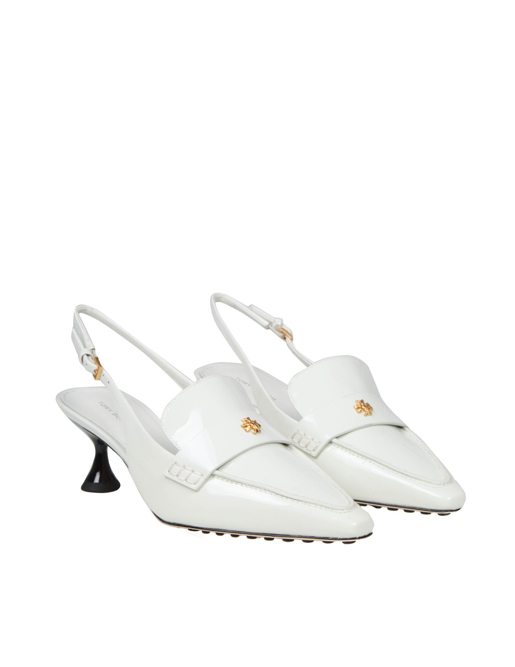 TORY BURCH SLINGBACK IN PEARL COLOR PATENT LEATHER