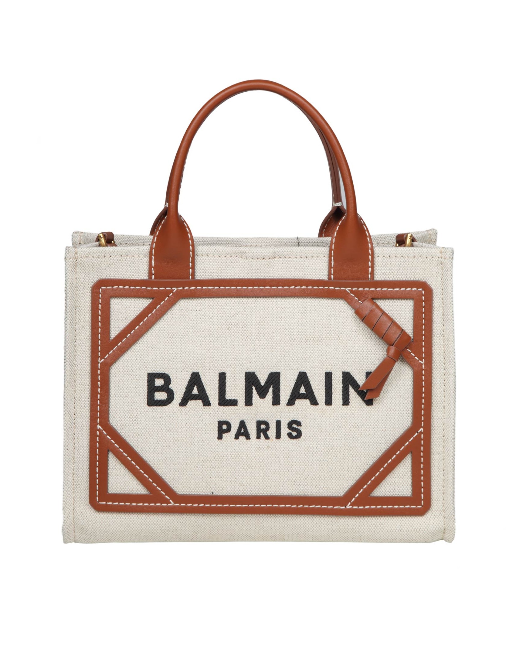 BALMAIN B-ARMY SHOPPER IN CANVAS WITH LOGO