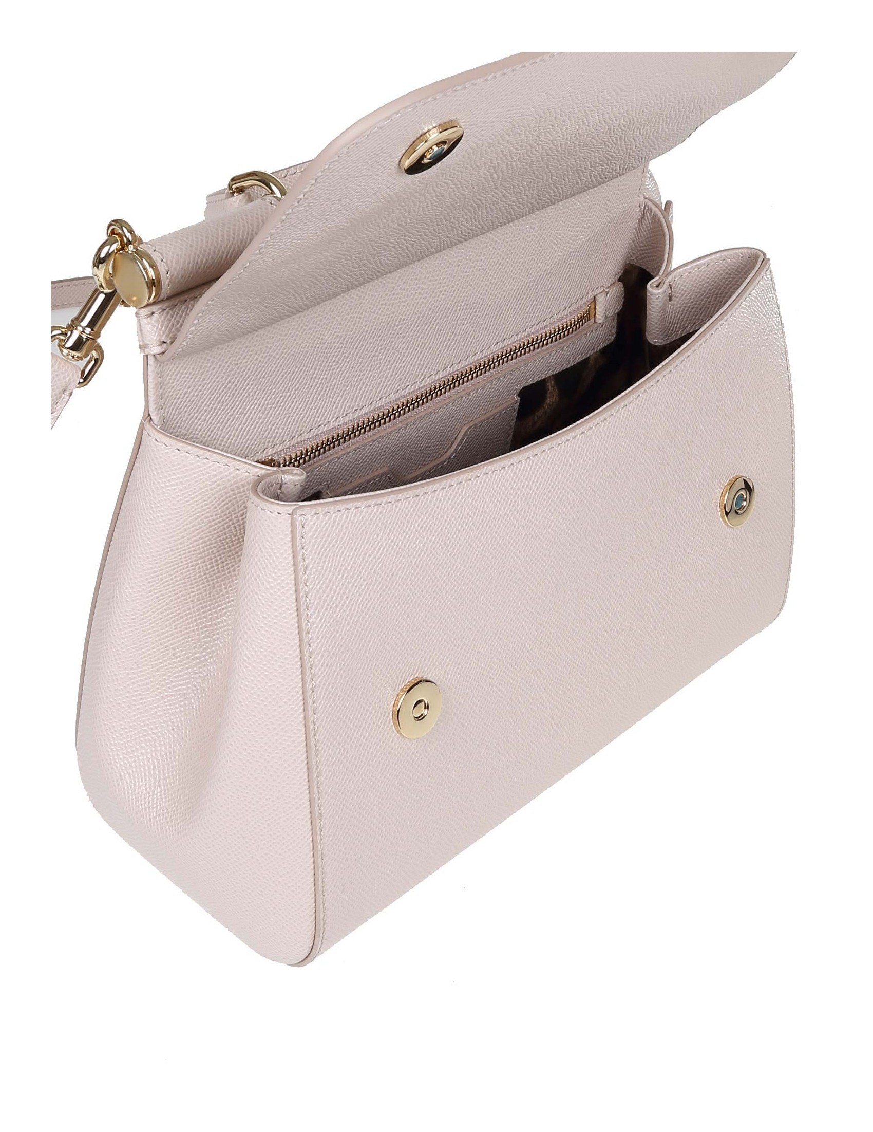 DOLCE & GABBANA MEDIUM SICILY BAG IN DAUPHINE LEATHER