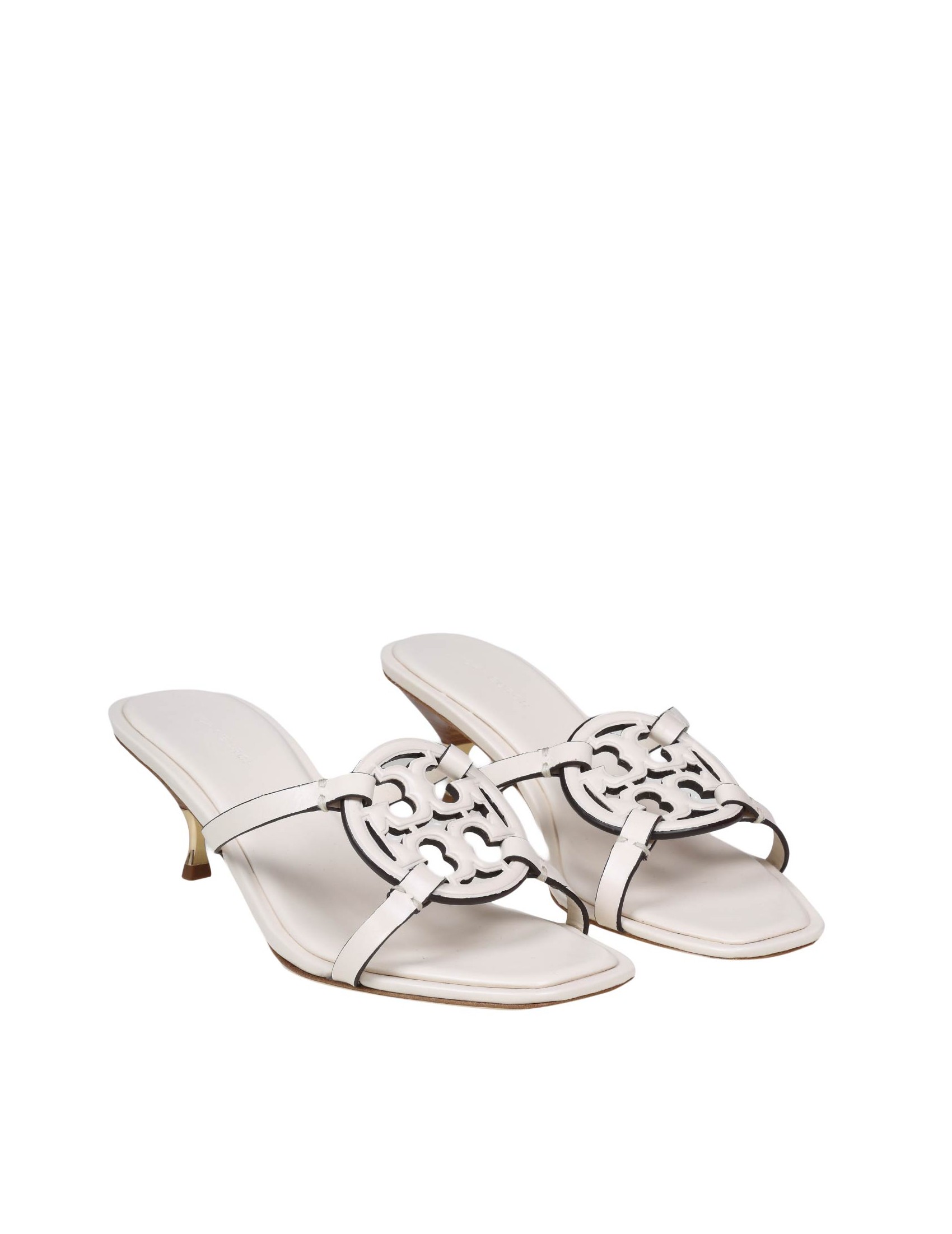 TORY BURCH MILLER SANDAL IN CREAM COLOR LEATHER