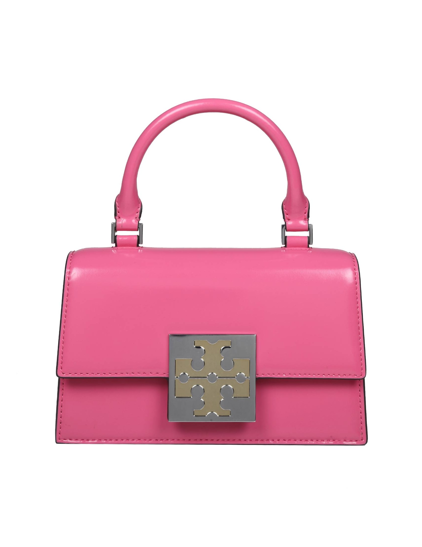 TORY BURCH MINI TOP HANDLE BAG IN PINK LEATHER