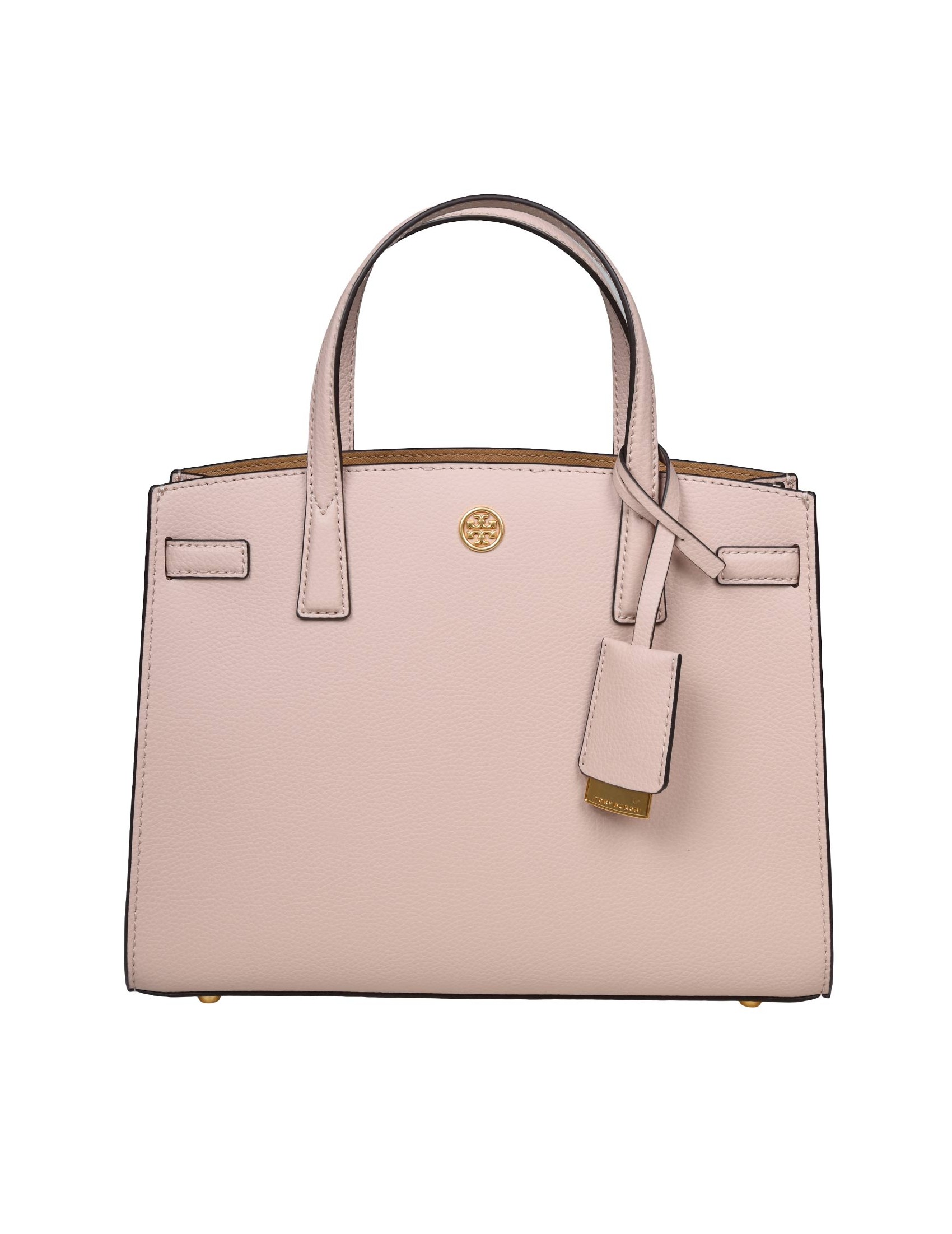 TORY BURCH WALKER SMALL HANDBAG IN SAND COLOR LEATHER