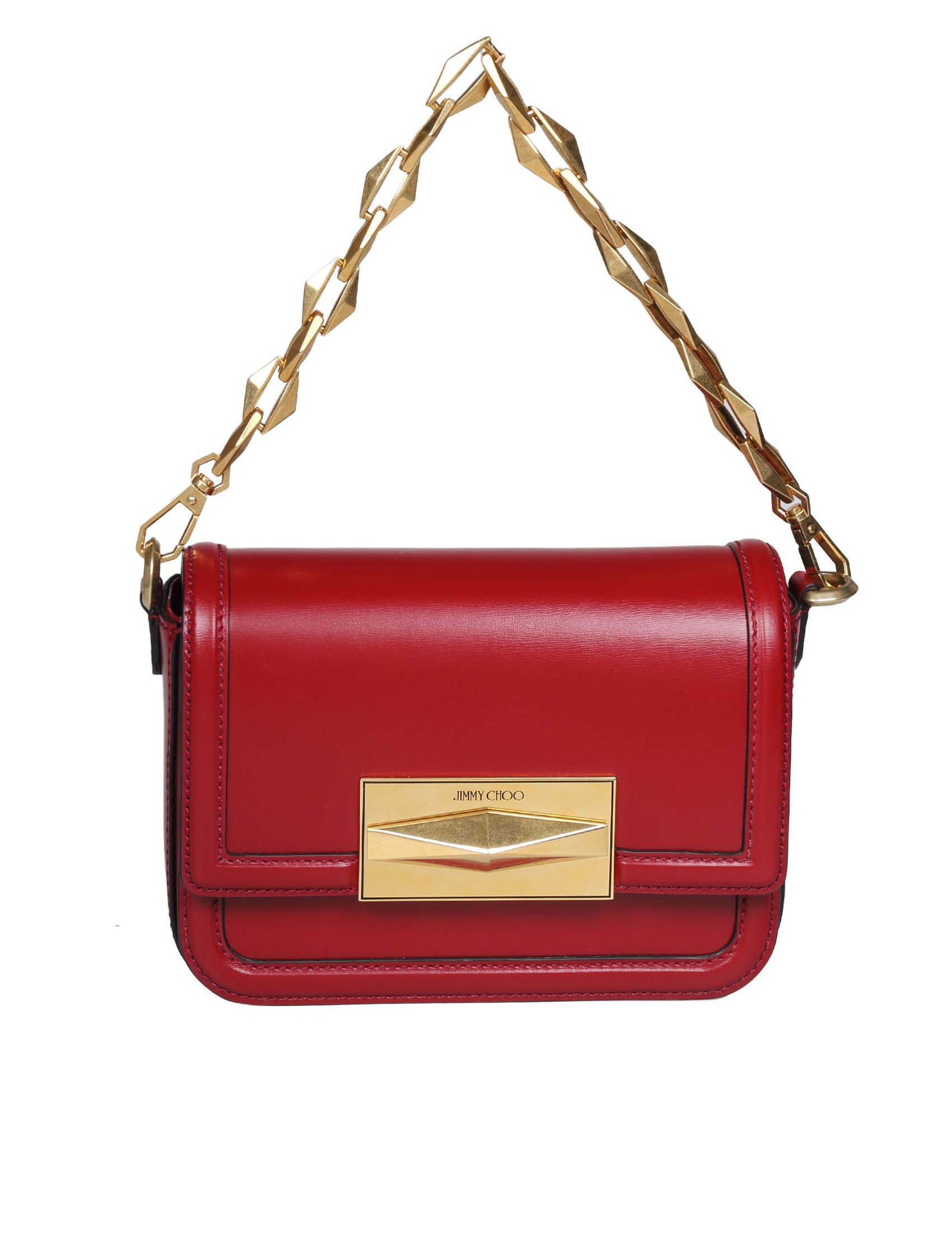 JIMMY CHOO DIAMOND CROSSBODY BAG IN CRANBERRY COLOR LEATHER