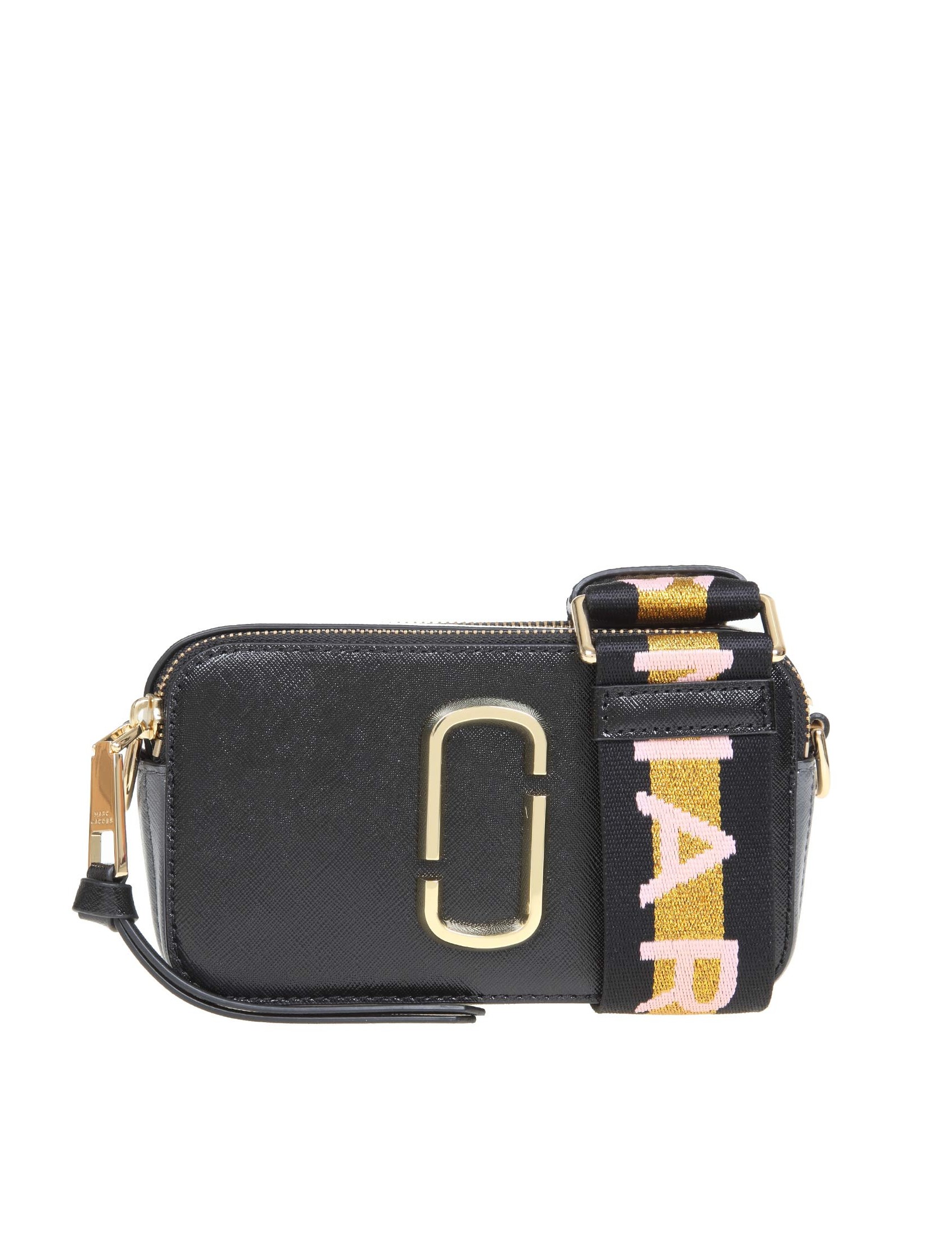 MARC JACOBS SNAPSHOT BAG IN BLACK LEATHER