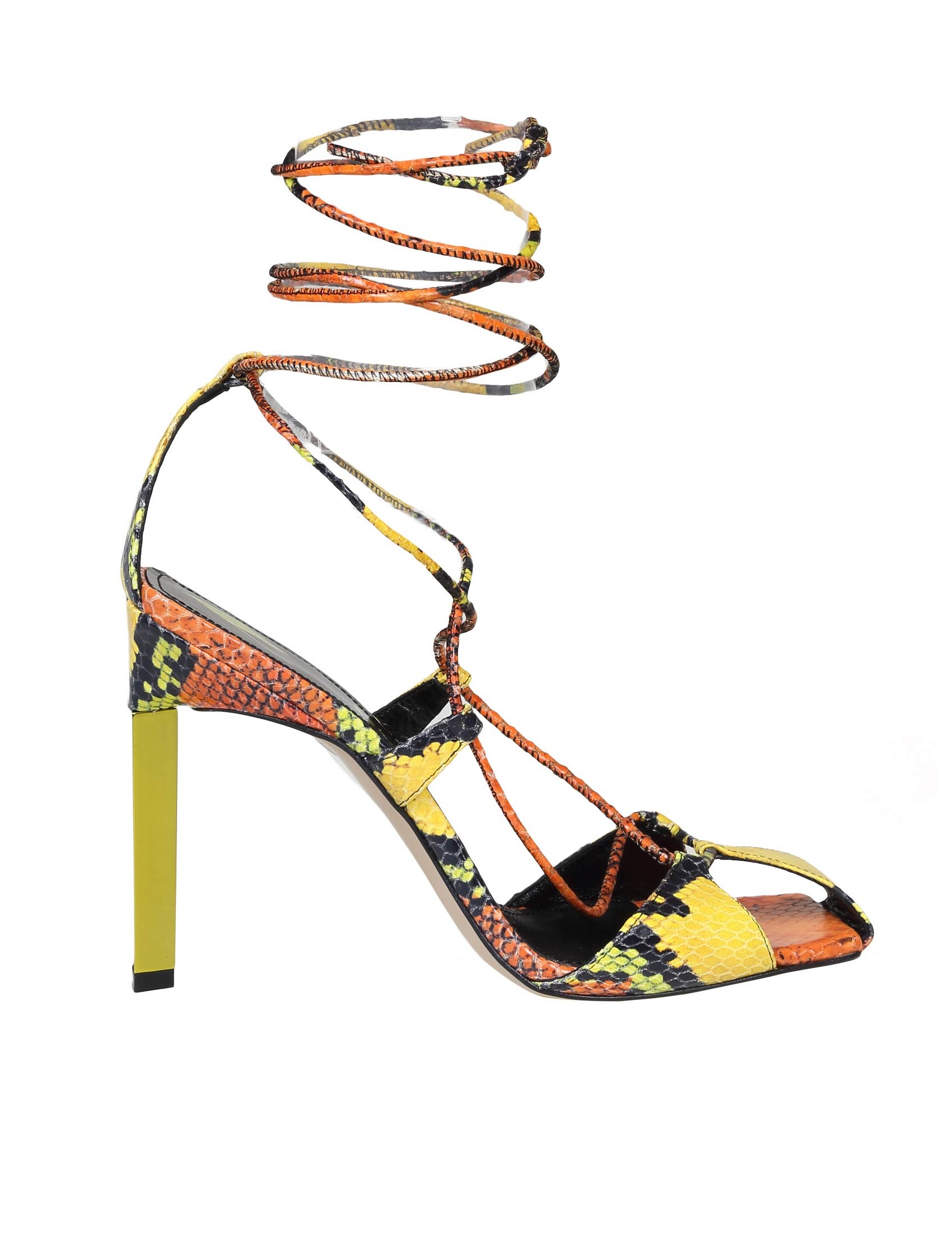 THE ATTICO ADELE SANDALS IN PYTHON PRINTED LEATHER