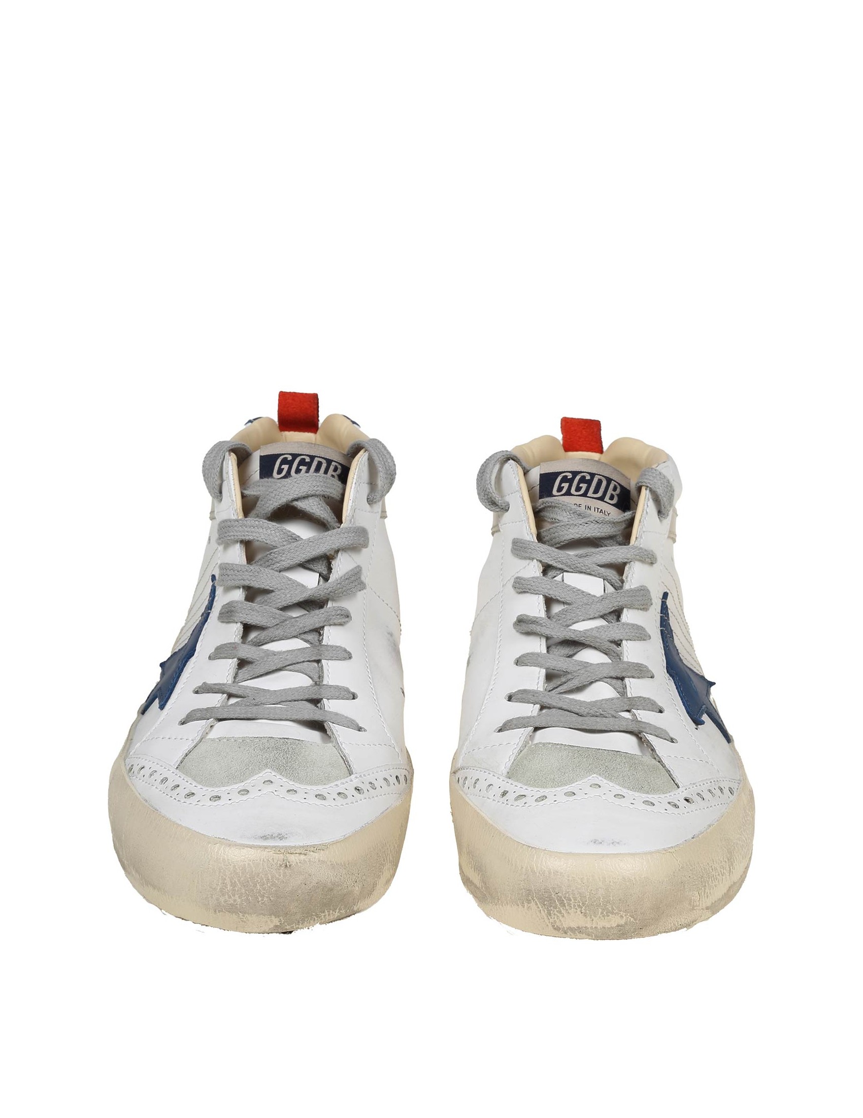 Sneakers mid star in pelle e stella in camoscio outlet