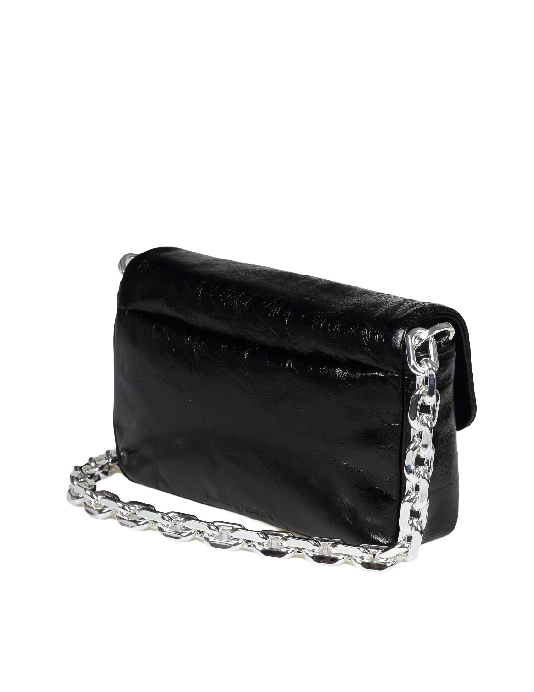 MARC JACOBS THE MINI PILLOW SHOULDER BAG IN BLACK LEATHER