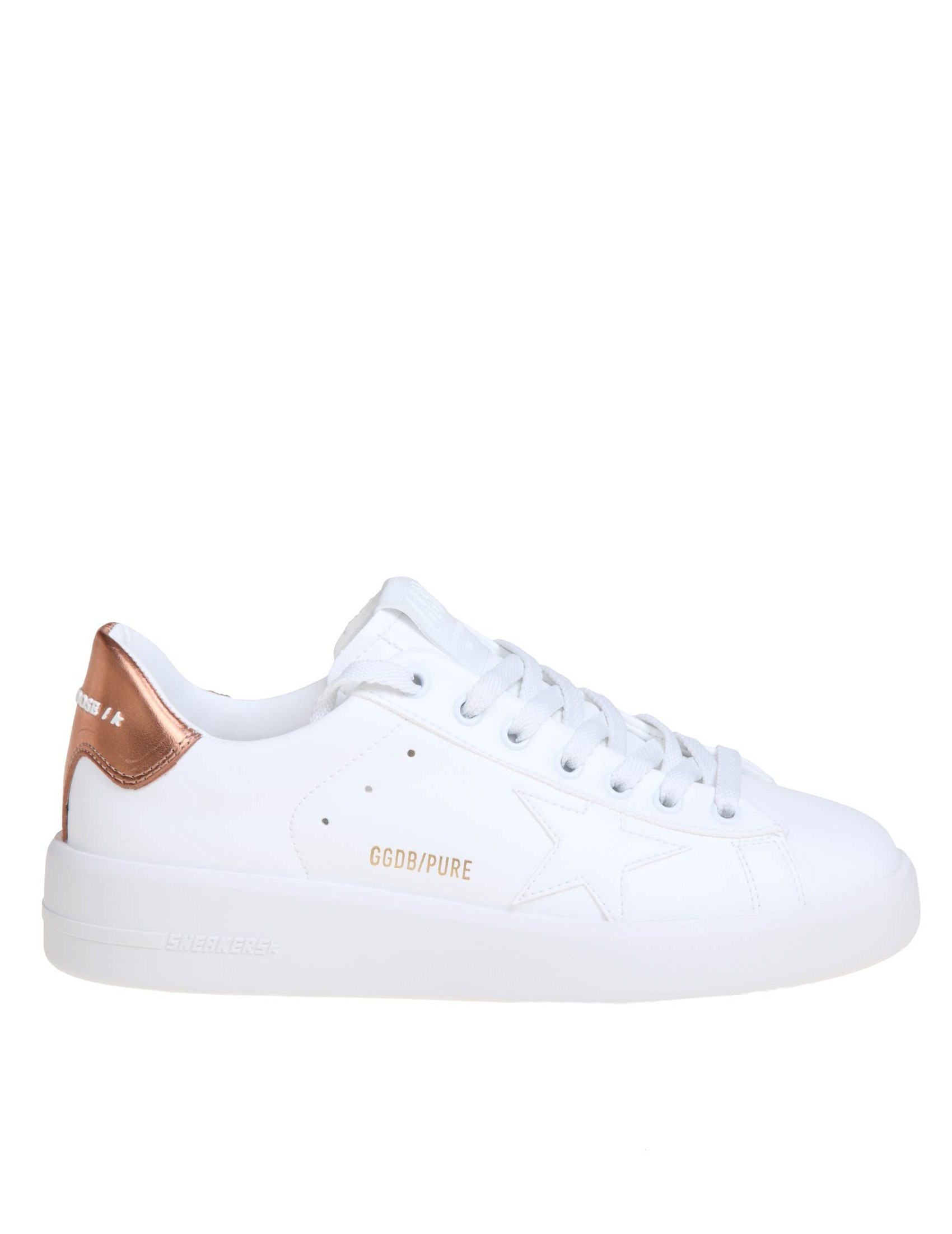 GOLDEN GOOSE PURE STAR SNEAKERS IN WHITE LEATHER