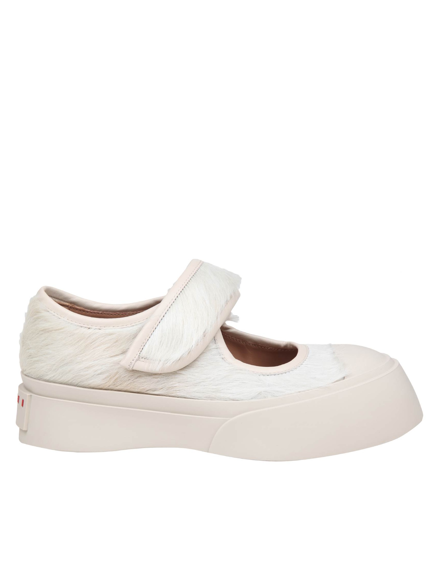 MARNI MARY JANES SNEAKERS IN LONG-HAIRED LEATHER