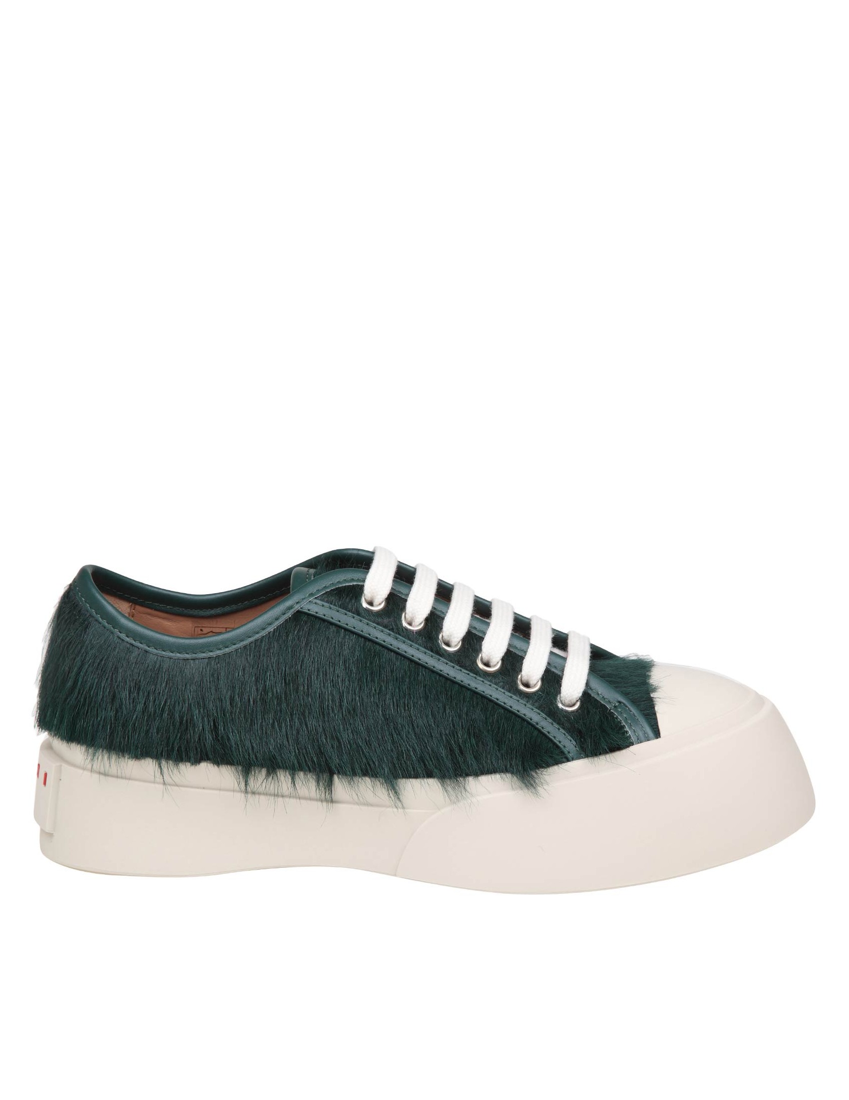 MARNI PABLO SNEAKERS IN GREEN LONG-HAIR LEATHER