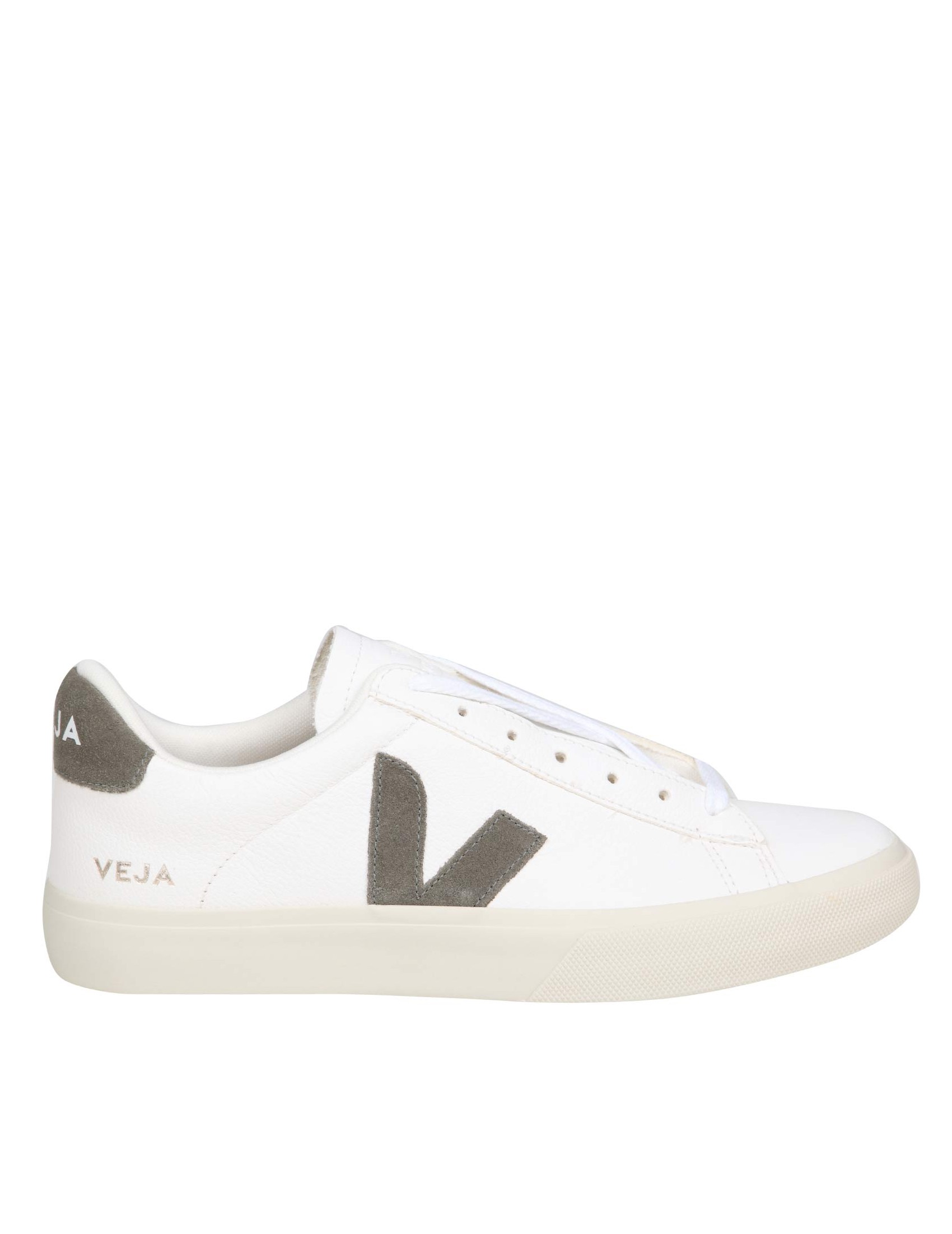 VEJA SNEAKERS IN WHITE AND GREEN LEATHER