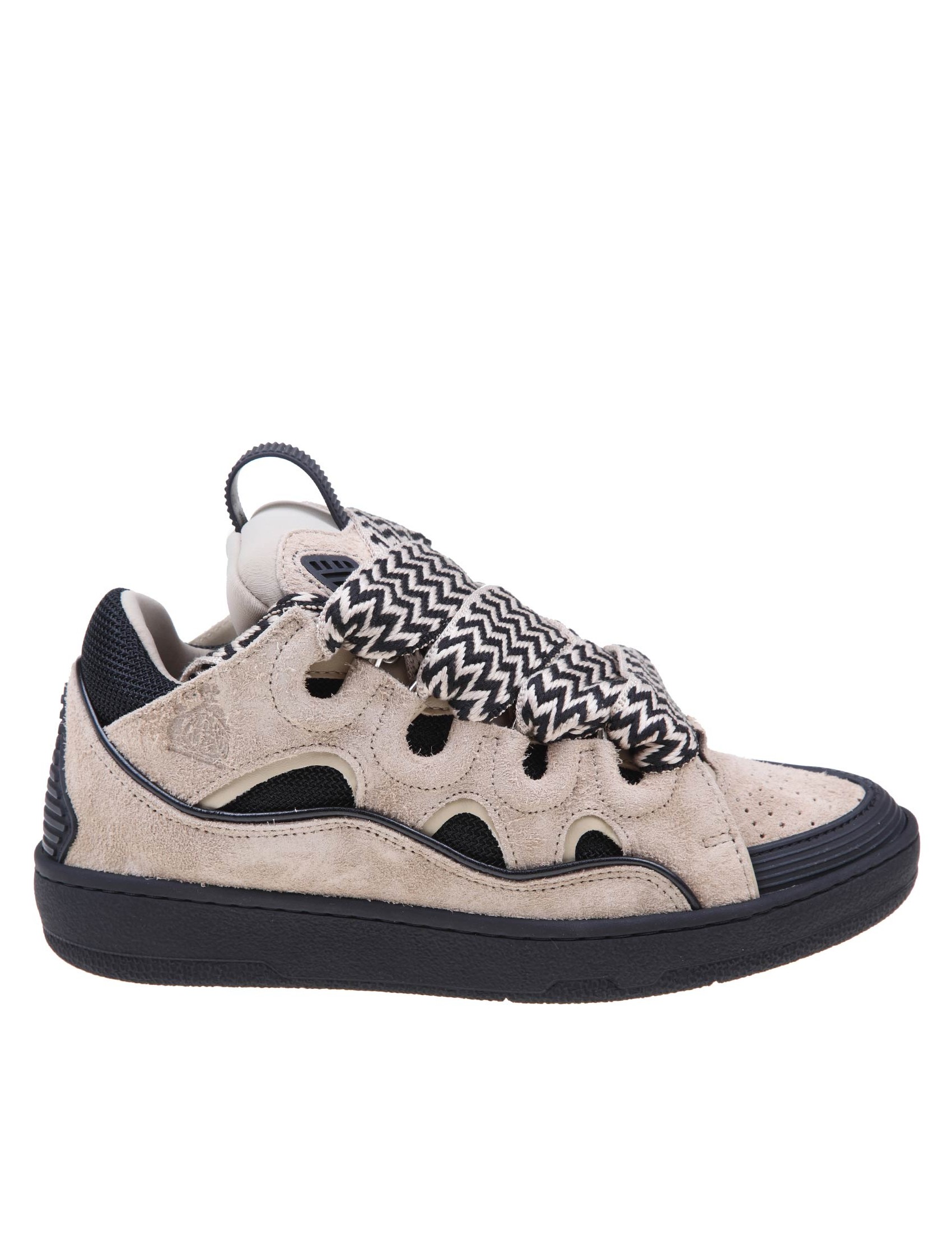 LANVIN CURB SNEAKERS IN LIGHT BROWN LEATHER