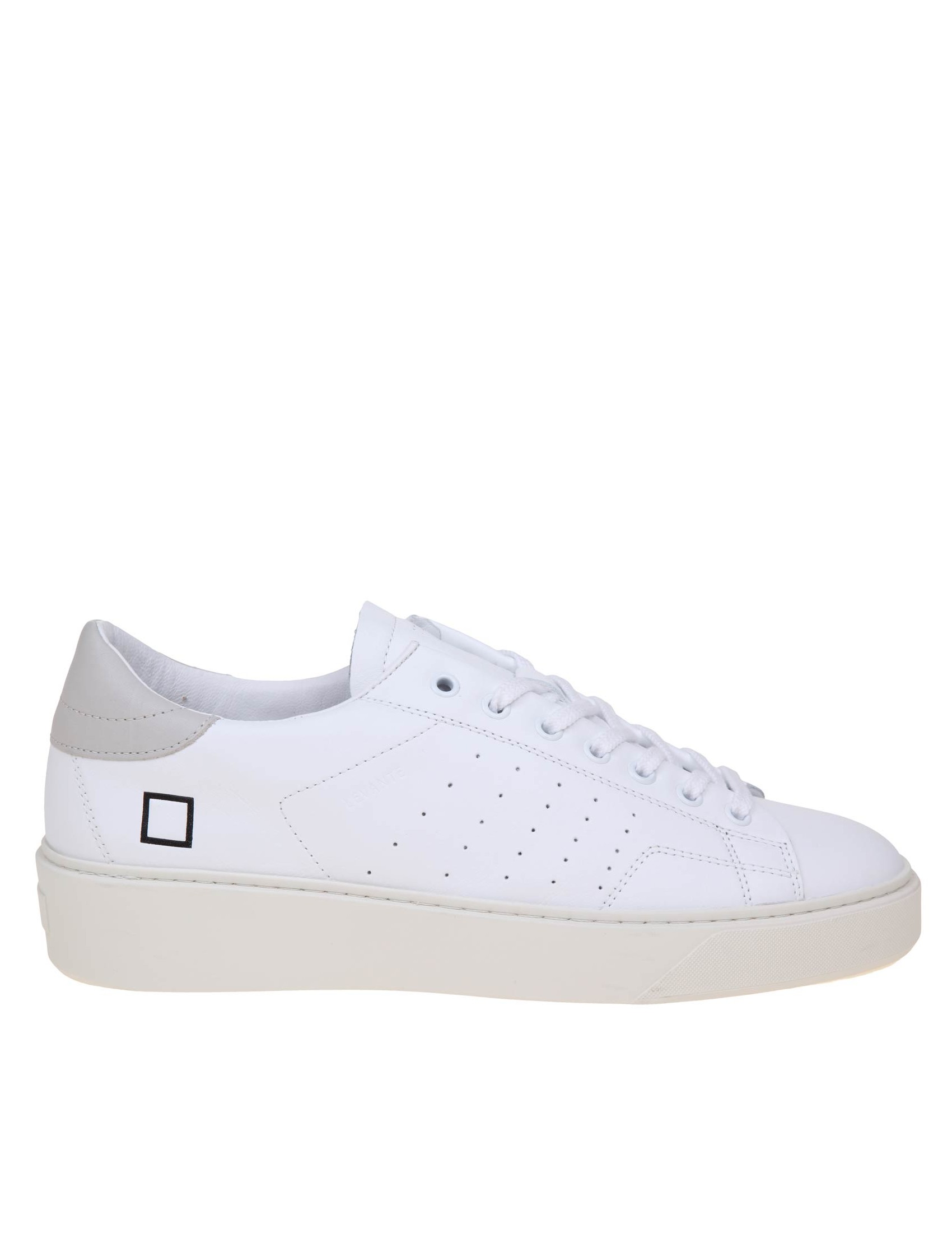D.A.T.E. LEVANTE IN WHITE AND GRAY LEATHER