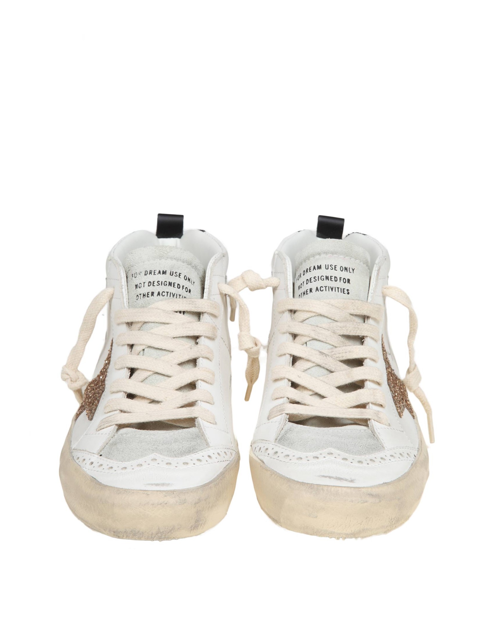 GOLDEN GOOSE MID STAR IN PELLE E CAMOSCIO CON STELLA IN GLITTER