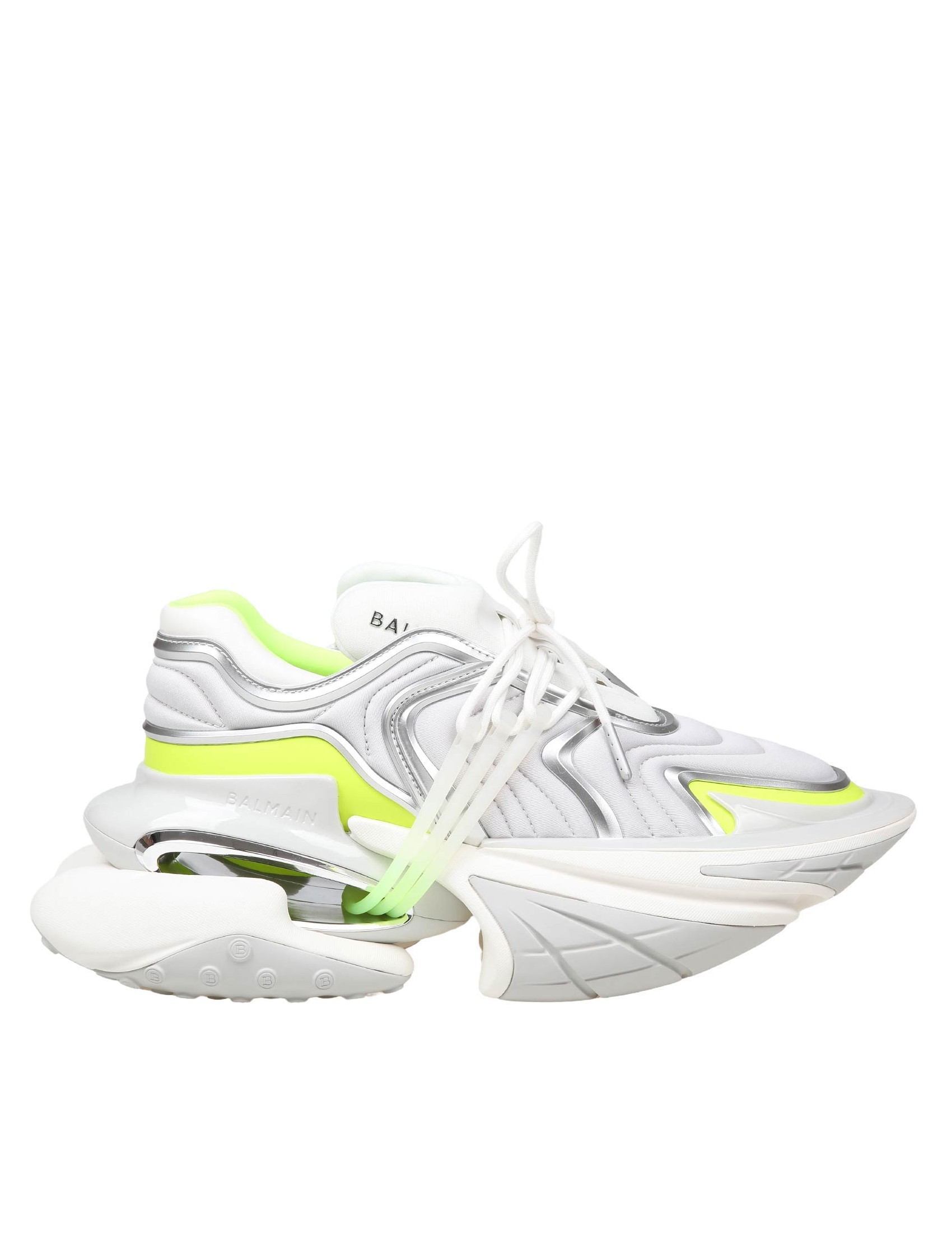 BALMAIN UNICORN WAVE SNEAKERS IN NEOPRENE COLOR WHITE AND YELLOW
