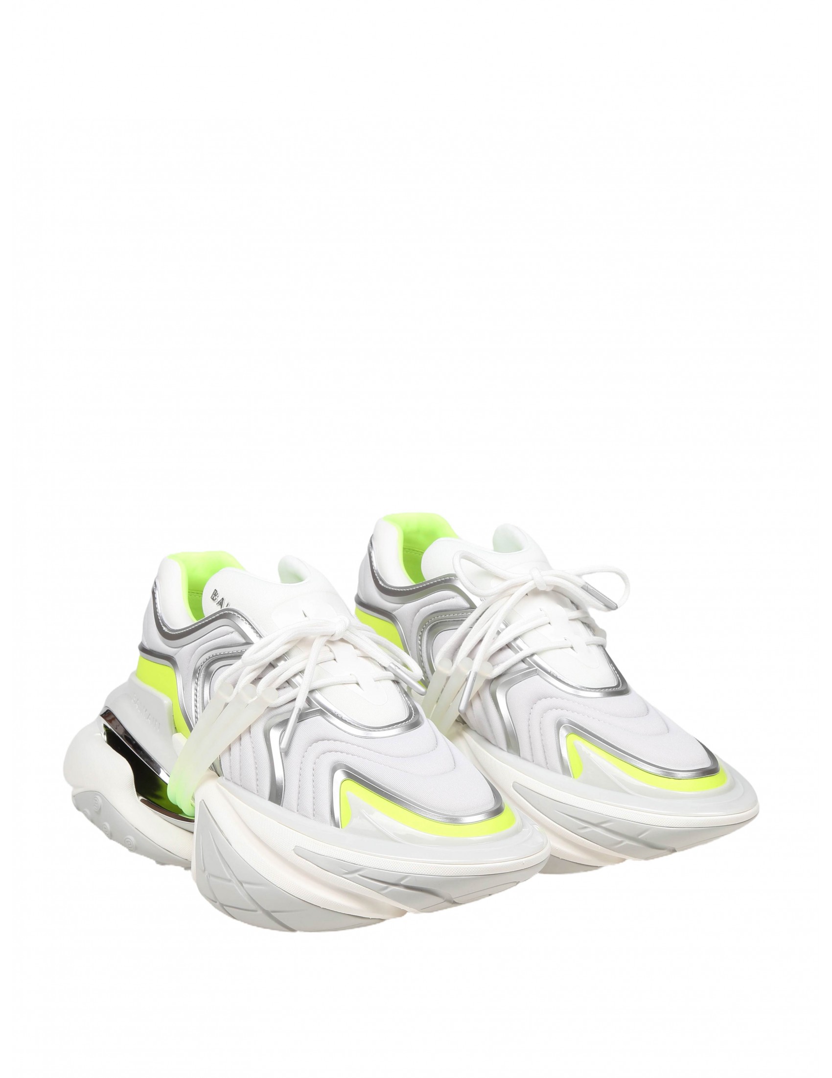 BALMAIN UNICORN WAVE SNEAKERS IN NEOPRENE COLOR WHITE AND YELLOW
