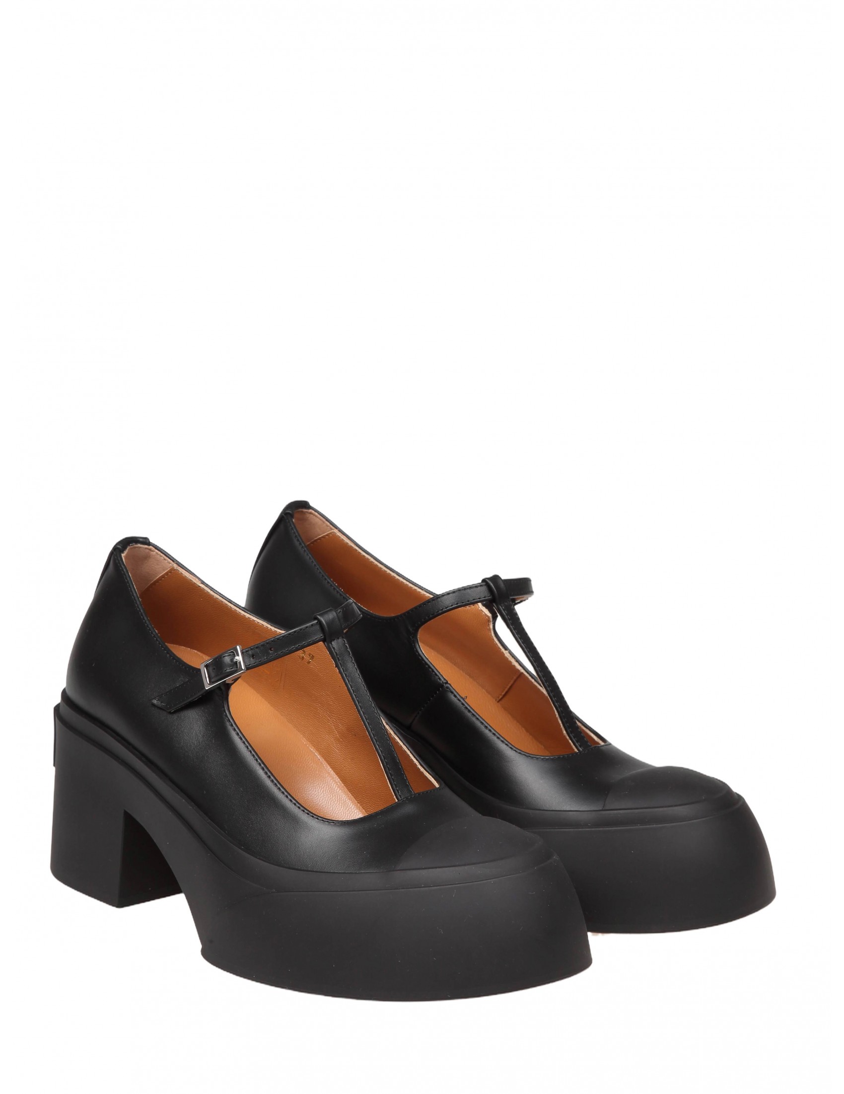 MARNI PABLO MARY JANE SNEAKERS IN BLACK LEATHER