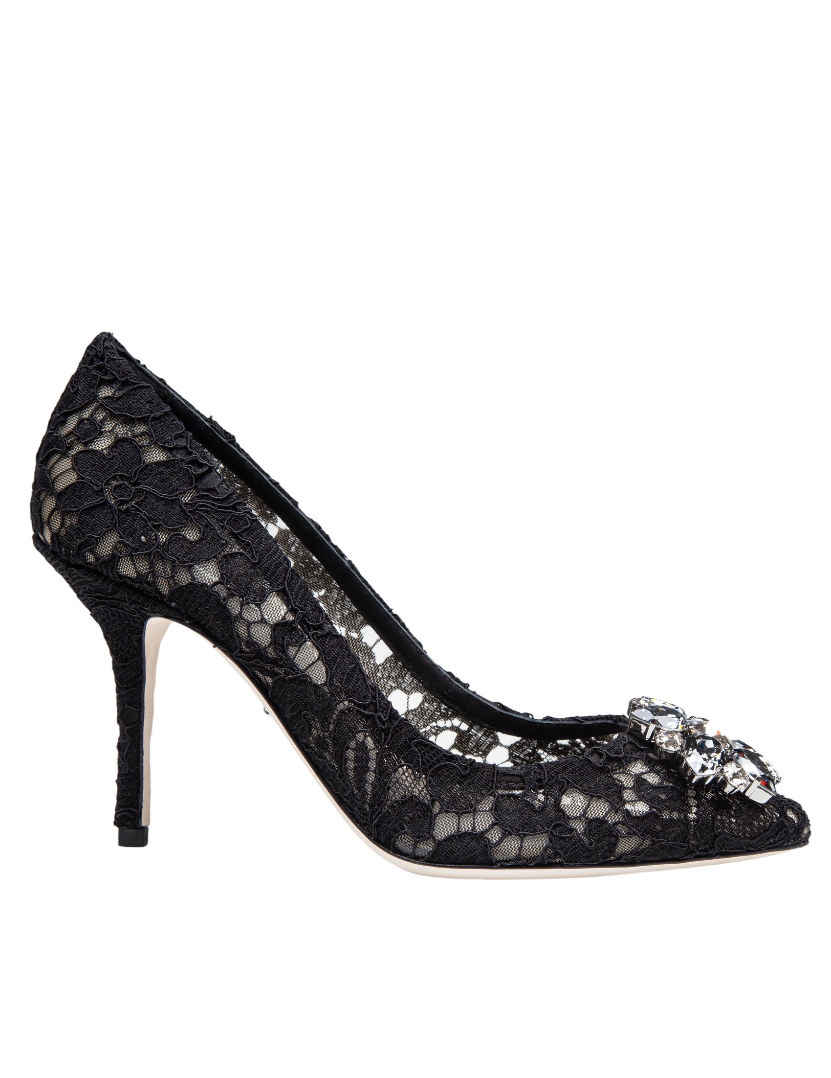 DOLCE GABBANA BELLUCCI LACE PUMPS BLACK COLOR