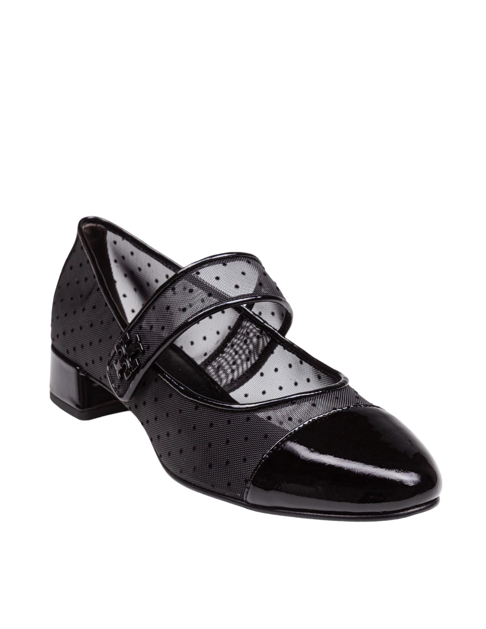 TORY BURCH SCARPA MARY JANE IN RETE A POIS COLORE NERO