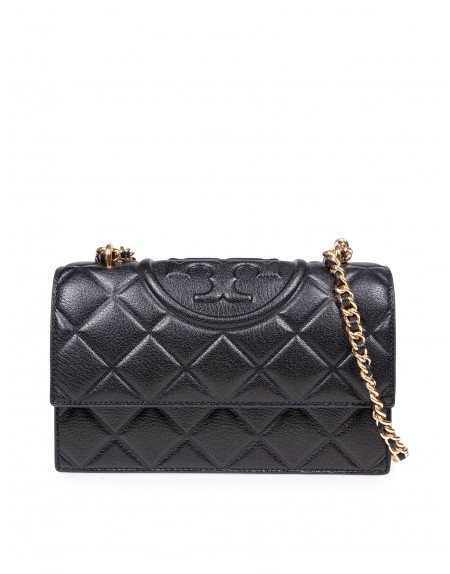 TORY BURCH BORSA A TRACOLLA FLEMING SMALL IN PELLE COLORE NERO