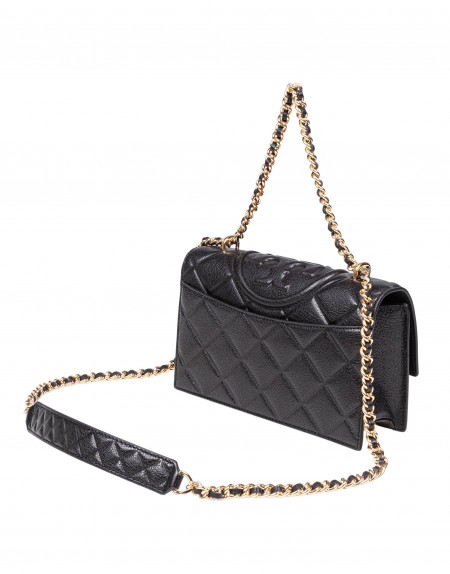 TORY BURCH BORSA A TRACOLLA FLEMING SMALL IN PELLE COLORE NERO