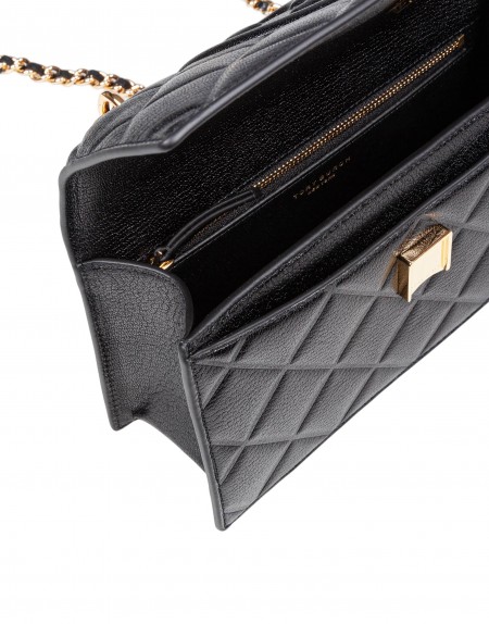 TORY BURCH BORSA A TRACOLLA FLEMING SMALL IN PELLE COLORE NERO