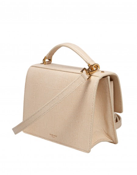 GOLDEN GOOSE BAG VENEZIA TEJUS I LEATHER WITH PYTHON PATTERN COLOR VANILLA