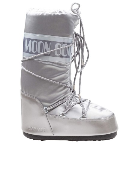 MOON BOOT ICON GLANCE SATIN AND PVC BOOT, COLOR SILVER