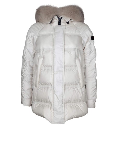 PEUTEREY TAKAN QUILTED JACKET MQN 04 IN RECYCLED POLYESTER, CREAM COLOR
