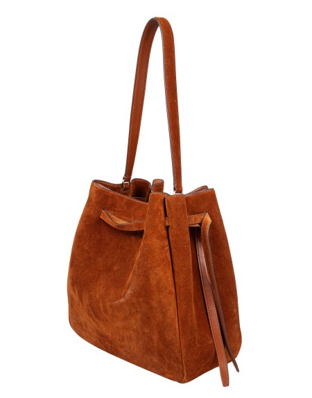 TORY BURCH BORSA A SECCHIELLO ROMY LARGE IN SUEDE COLORE CARAMELLO