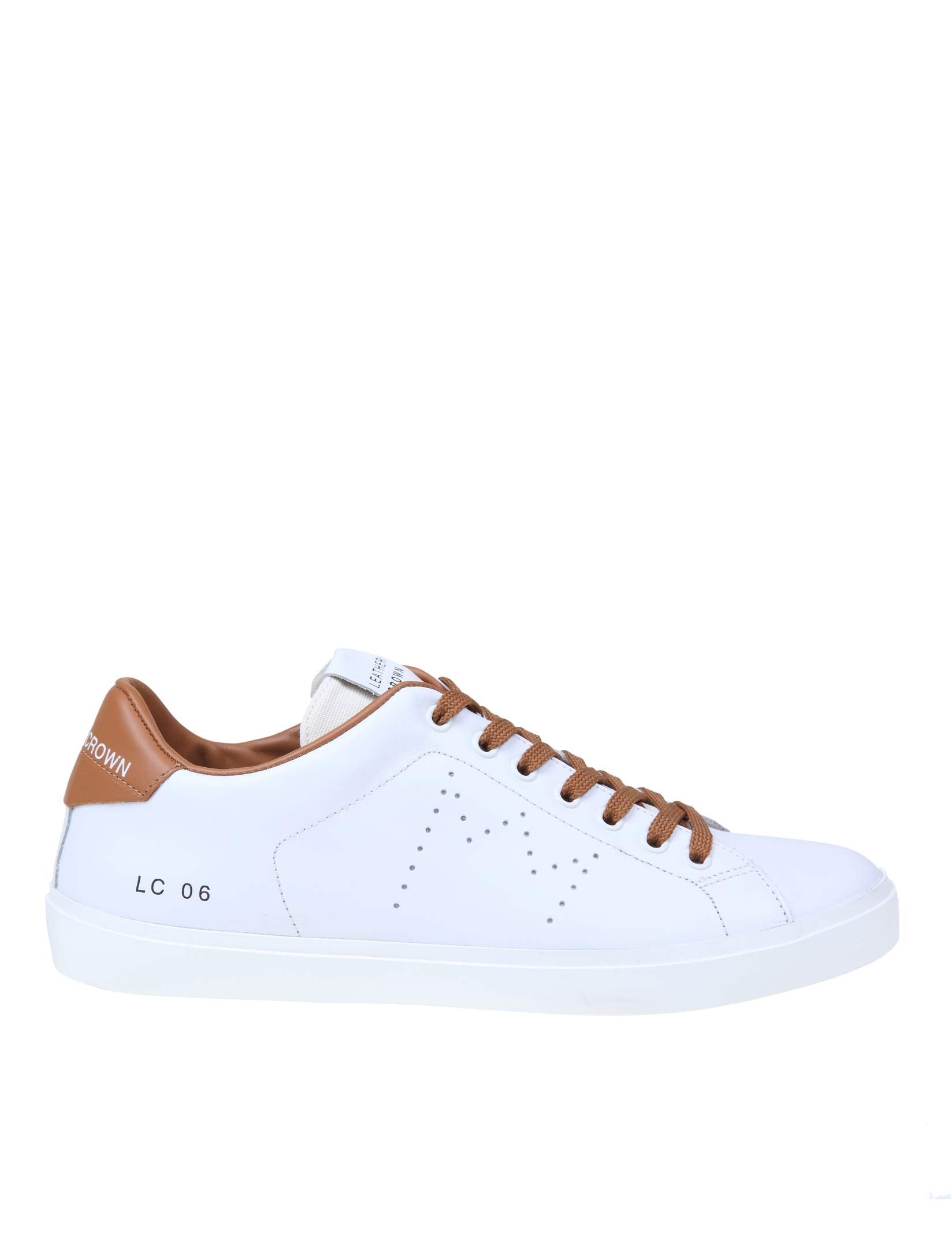 LEATHER CROWN SNEAKERS IN WHITE LEATHER